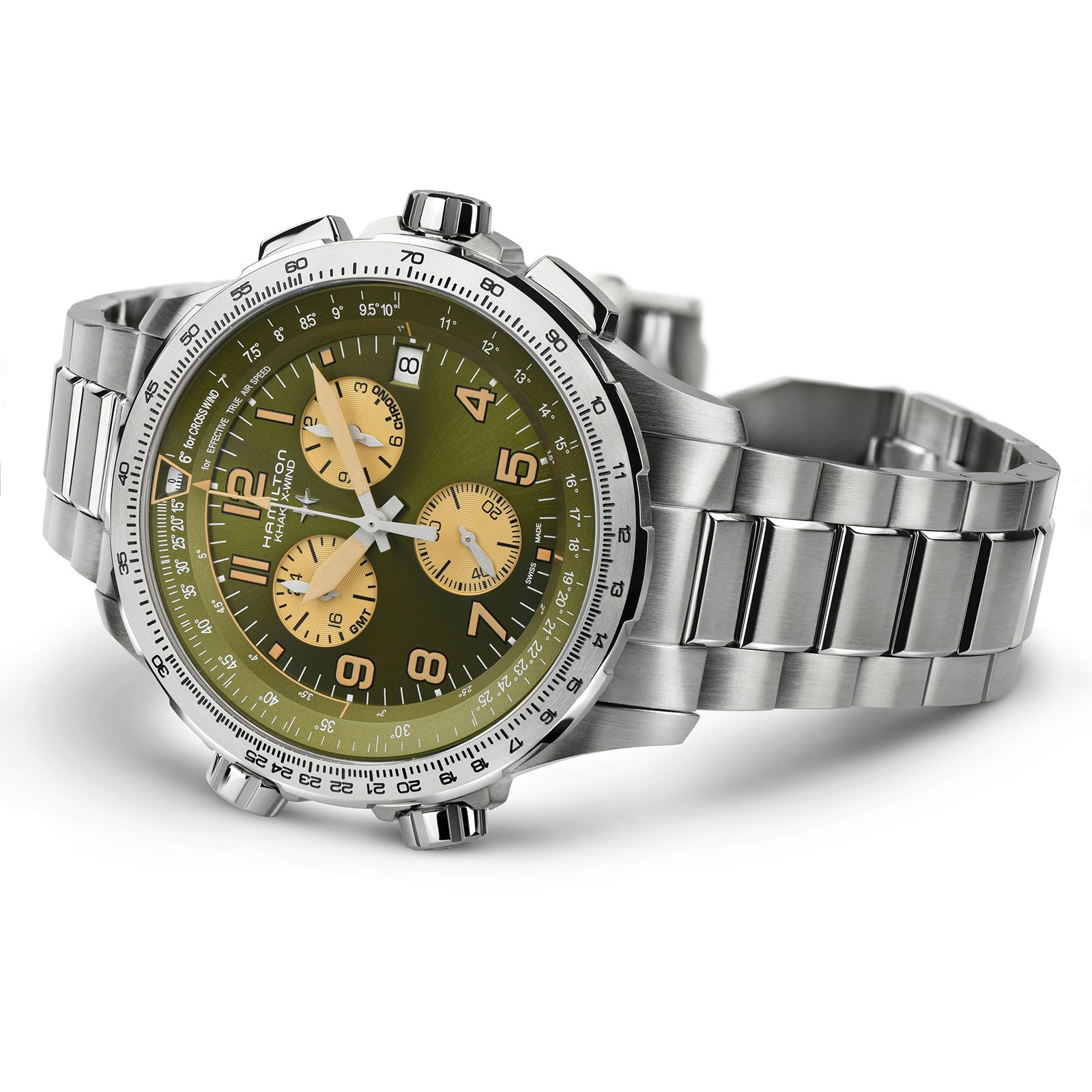 Hamilton Khaki Aviation H77932160 | 46mm Green Dial | Quartz | Stainless Steel - Image 3