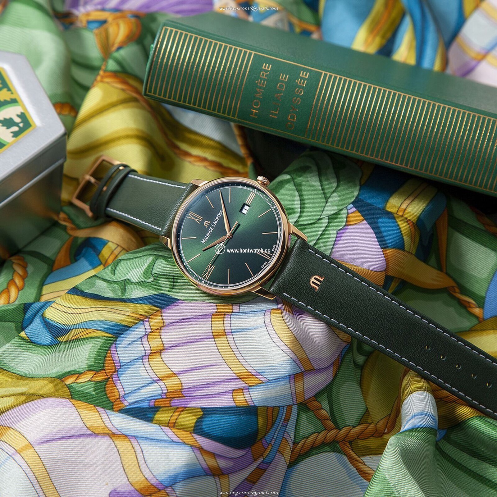 Maurice Lacroix Eliros Green Dial 40mm Watch - Stainless Steel & Rose Gold - Image 2