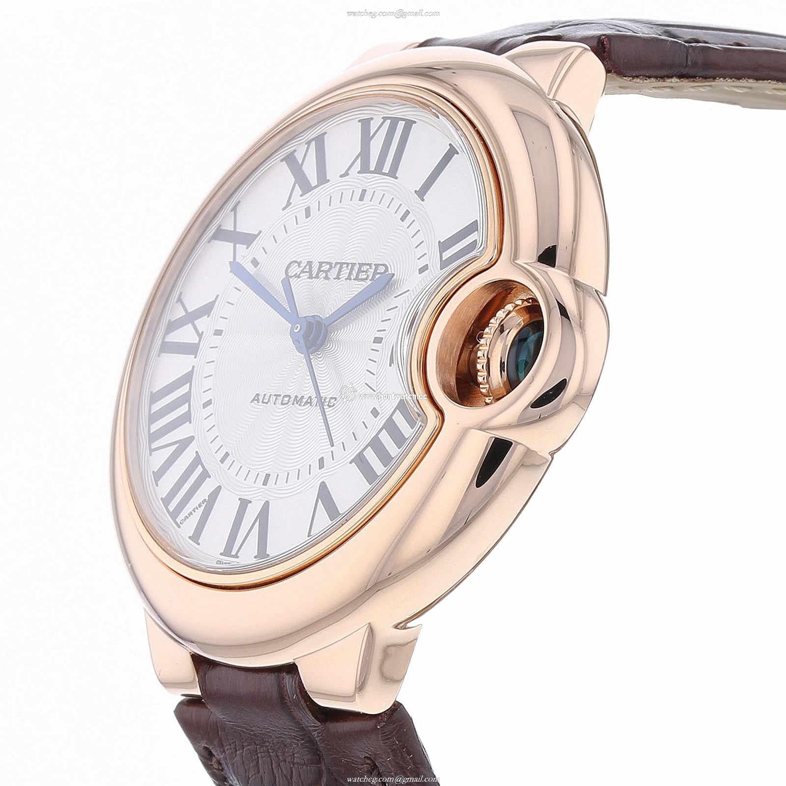 Cartier Ballon Bleu 33mm Rose Gold Automatic Watch - Silver Dial - Image 2