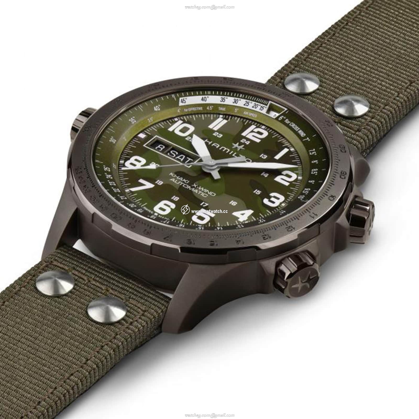Hamilton Khaki Aviation H77775960 Automatic Green Dial - 45mm Stainless Steel - Image 2