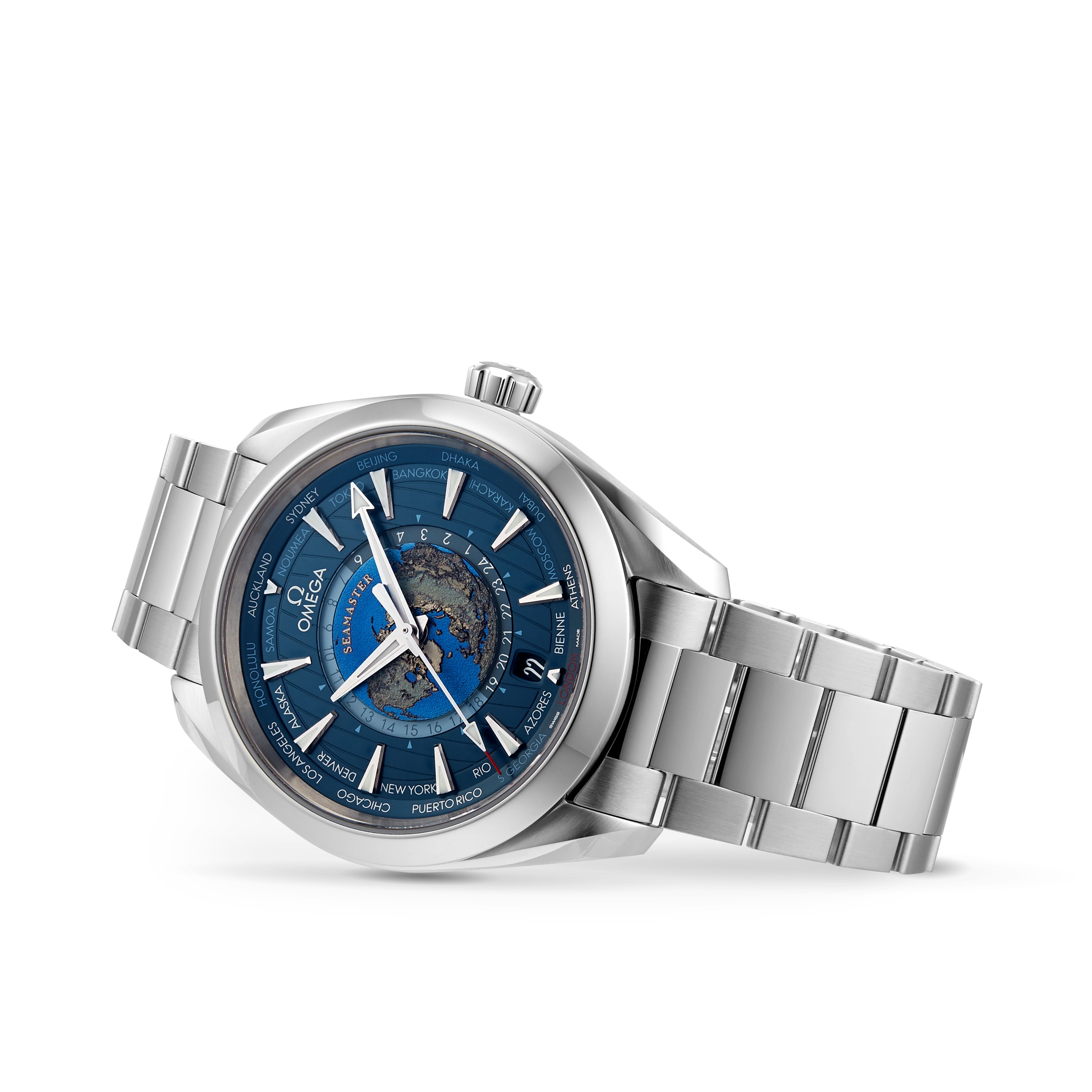 Omega Seamaster Aqua Terra Worldtimer 43mm Blue Dial Automatic Watch - Image 3