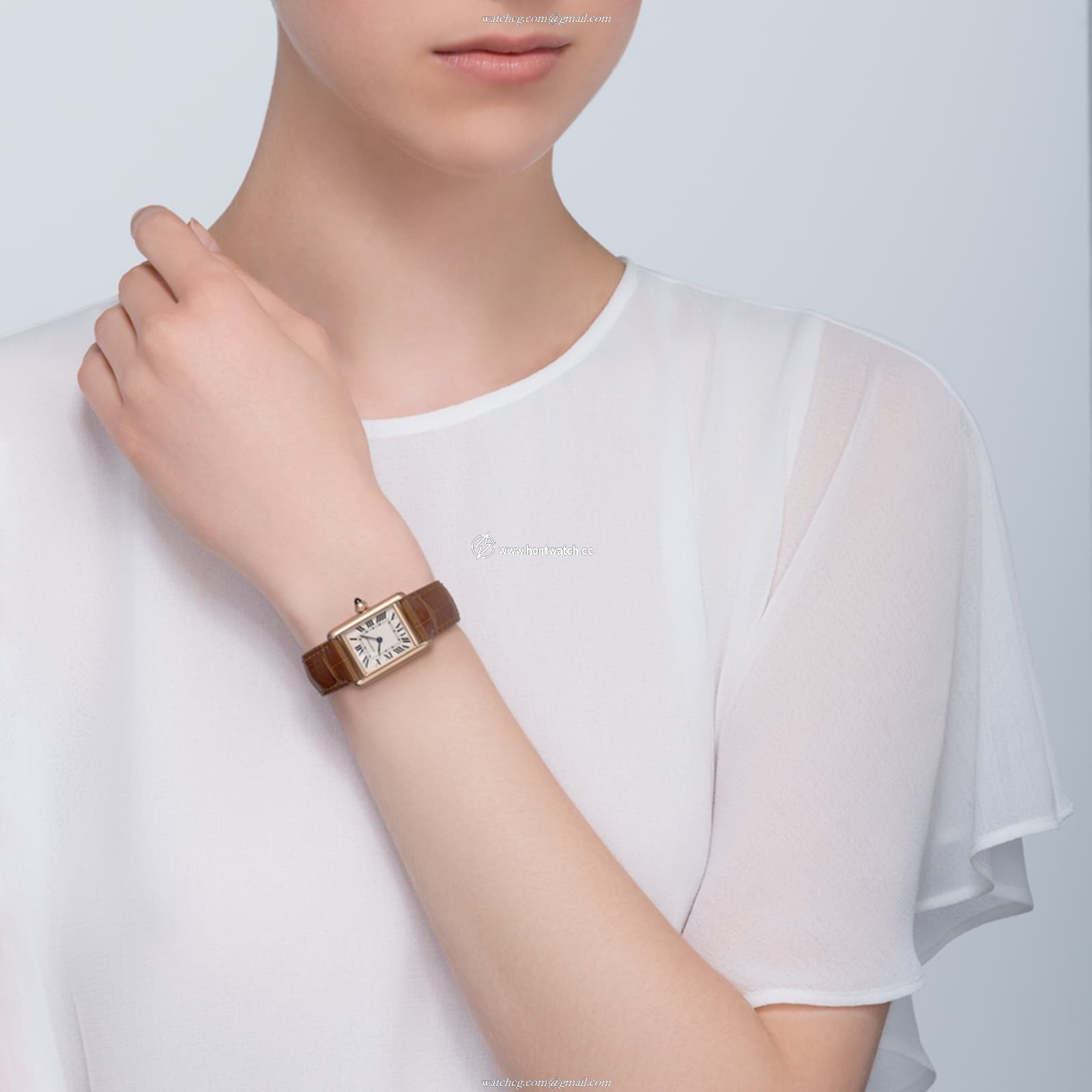 Cartier Tank Louis Replica Watch - Yellow Gold Case & Silver Dial | 22mm - Image 2