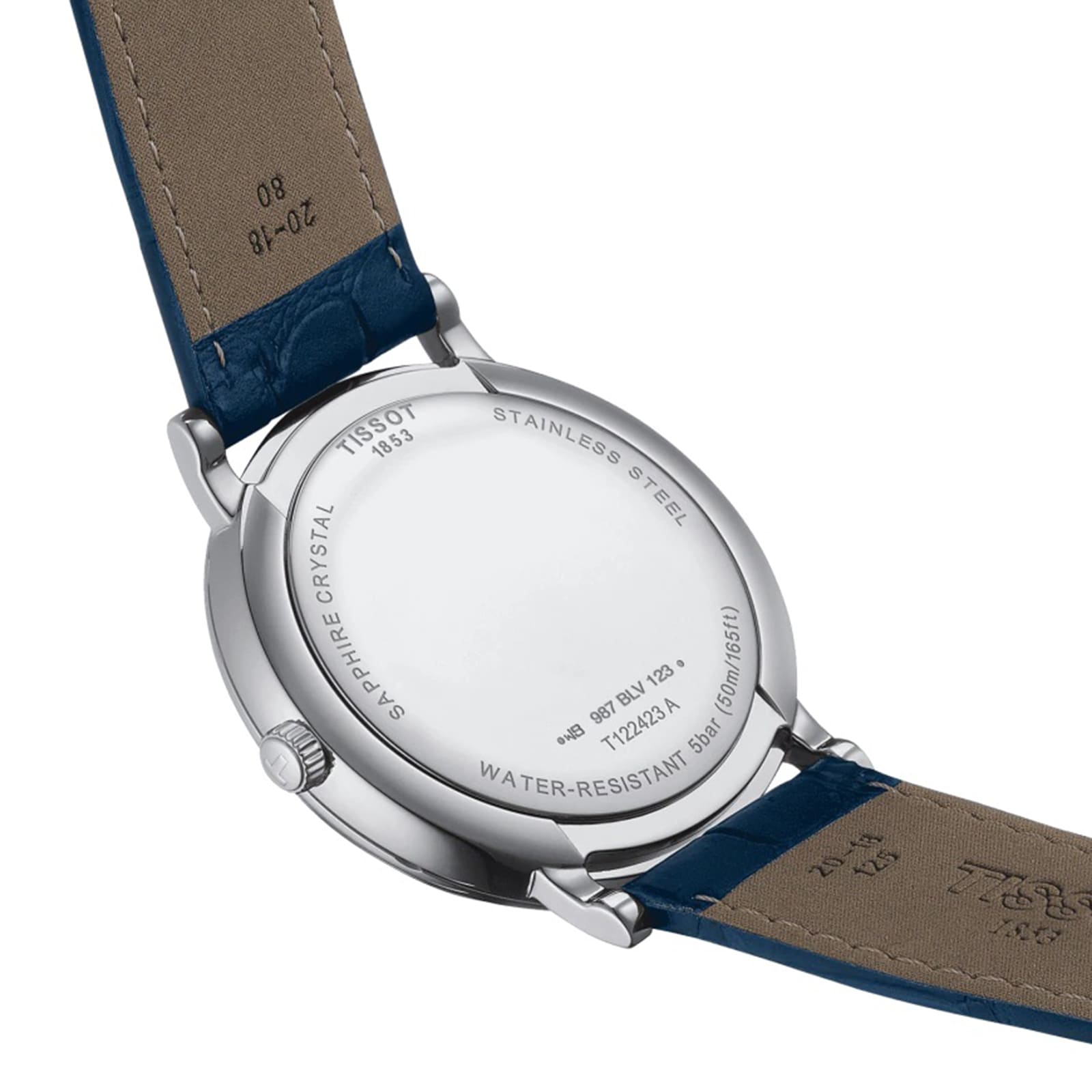 Tissot T-Classic Blue Dial Quartz Watch - 40mm Stainless Steel & Leather - Image 3