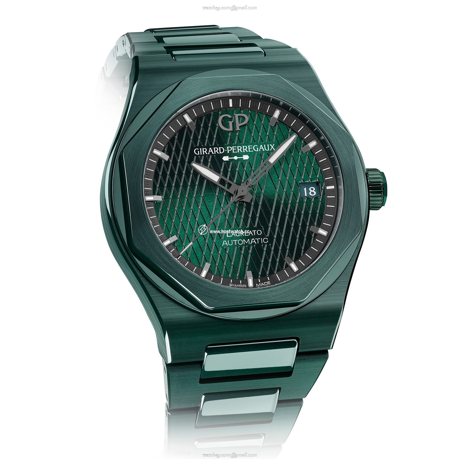 Girard-Perregaux Laureato 38mm Green Ceramic Automatic Watch | Replica - Image 2