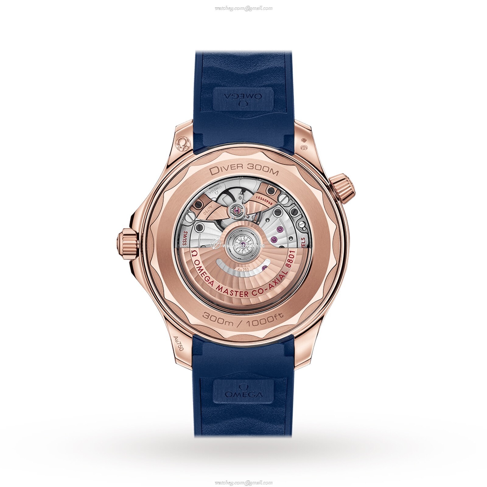 Omega Seamaster Diver 300M 42mm Blue Dial 18ct Rose Gold Automatic - Image 2