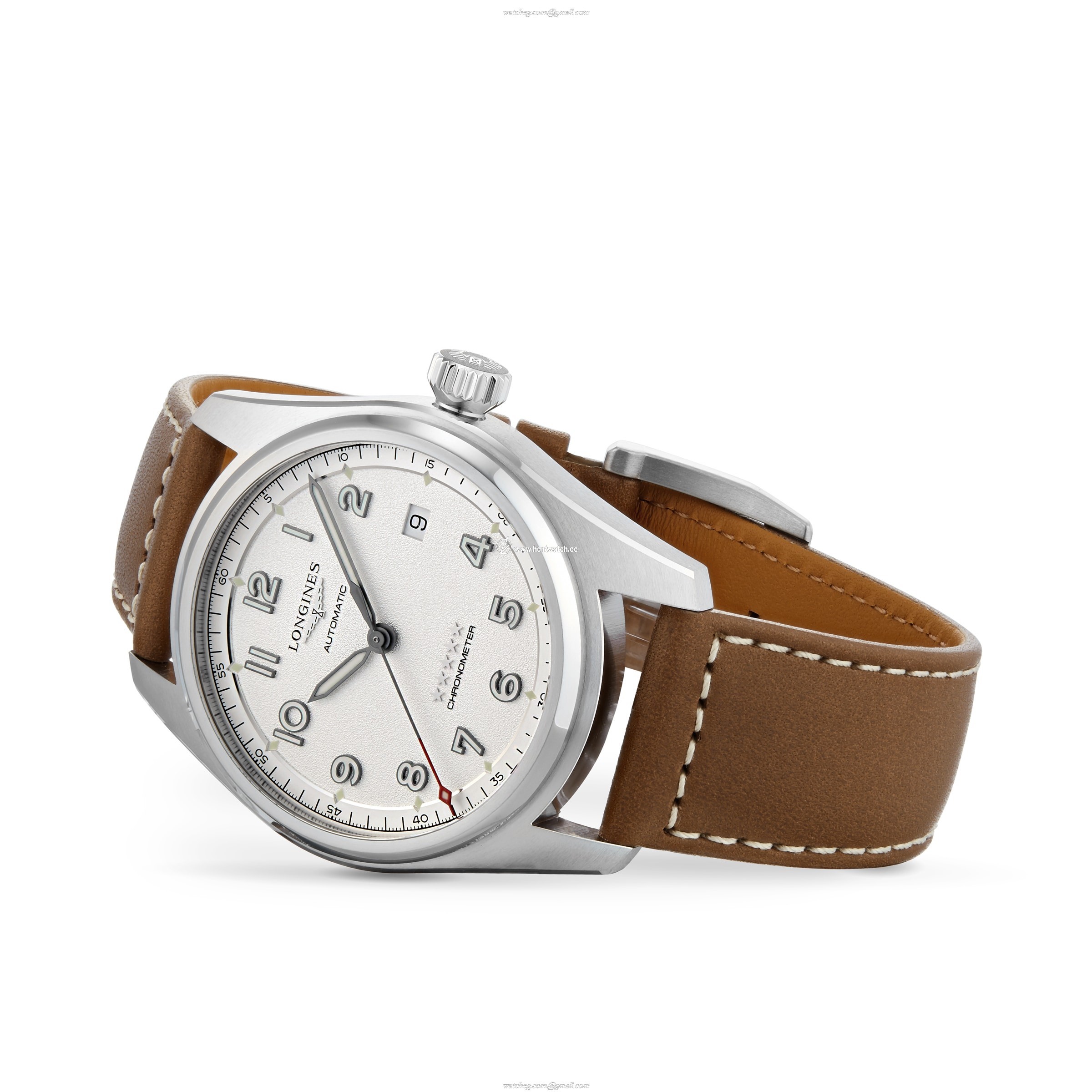 Longines Spirit L38104732 | 40mm Automatic Watch | White Dial & Leather Strap - Image 2