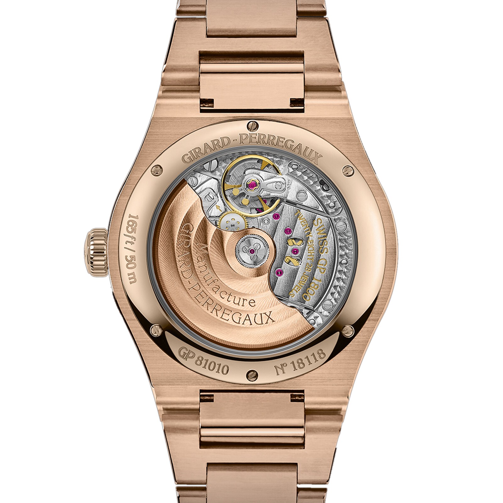Girard-Perregaux Laureato 42mm Rose Gold Automatic Onyx Replica Watch - Image 4