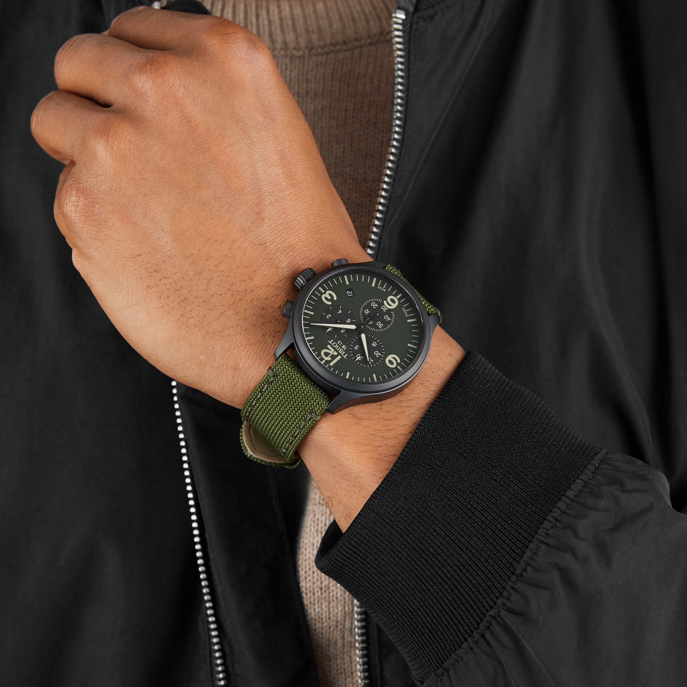 Tissot T-Sport Chrono XL 45mm Green Dial Quartz Watch - Stainless Steel & PVD - Image 3