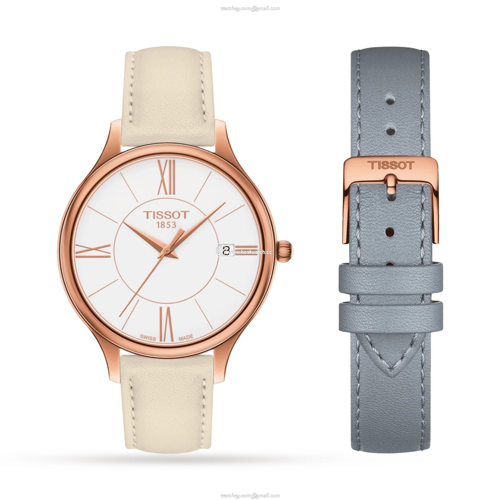 Tissot T-My Lady Quartz Watch - 38mm Stainless Steel & Rose Gold - Silver Dial - Image 2