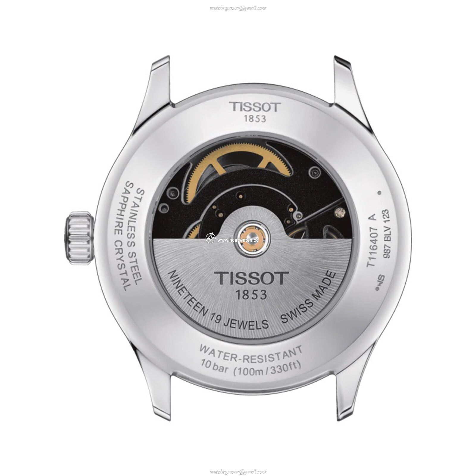 Tissot T-Sport Automatic Watch - 43mm Stainless Steel, White Dial, Leather Strap - Image 2