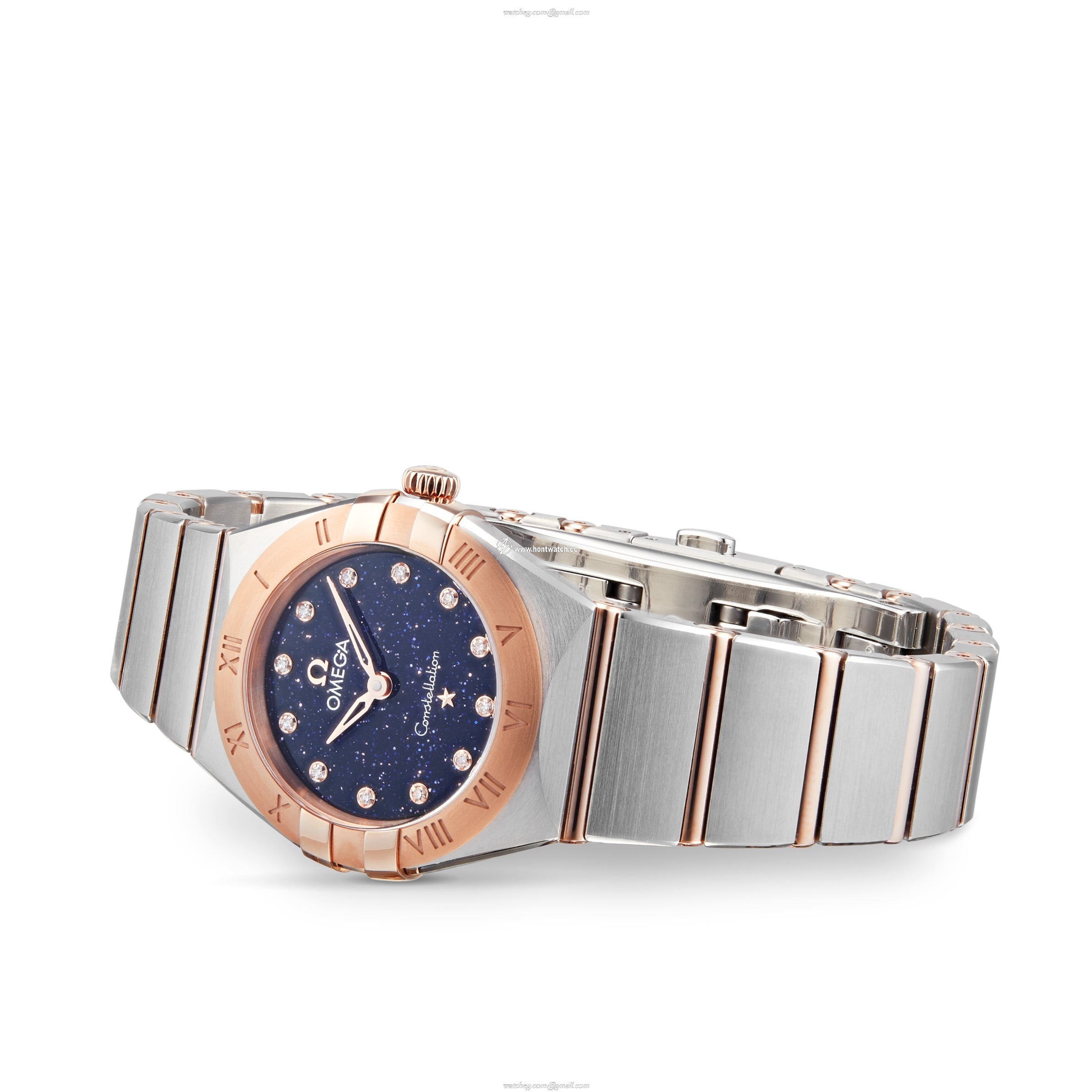 Omega Constellation Replica - 25mm Blue Dial - Stainless Steel & Rose Gold - Image 2