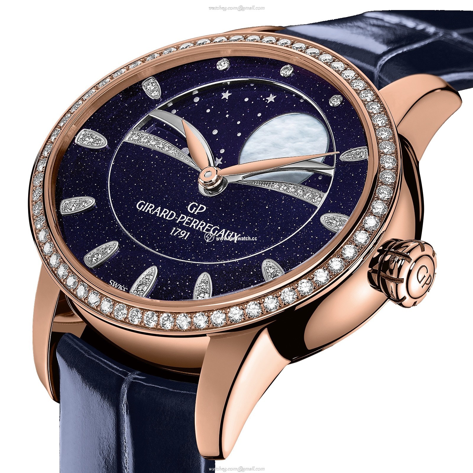 Girard-Perregaux Cats Eye Rose Gold Automatic Blue Watch | 35mm - Image 2