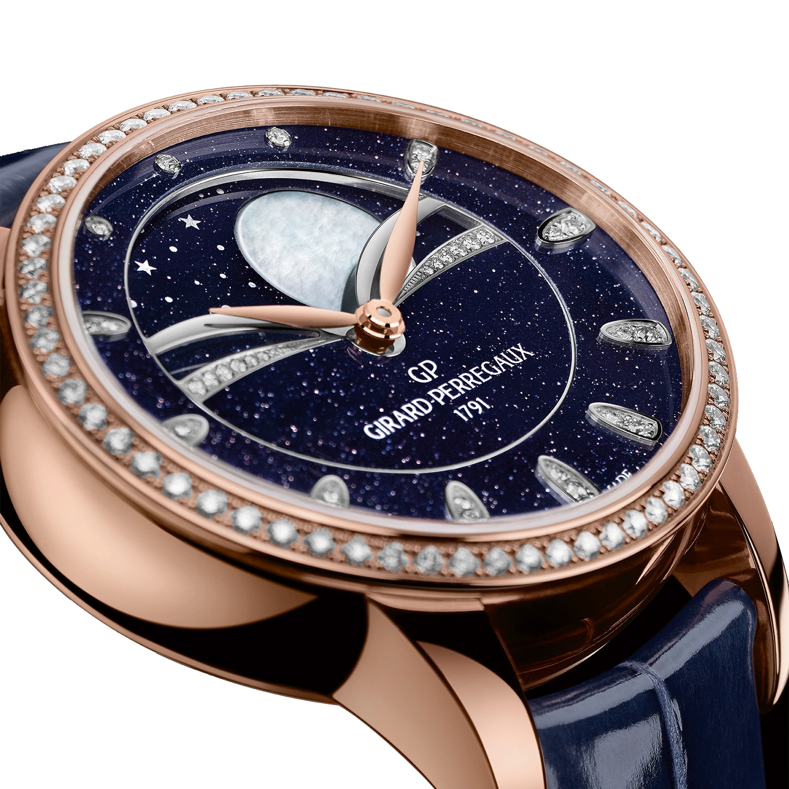 Girard-Perregaux Cats Eye Rose Gold Automatic Blue Watch | 35mm - Image 3