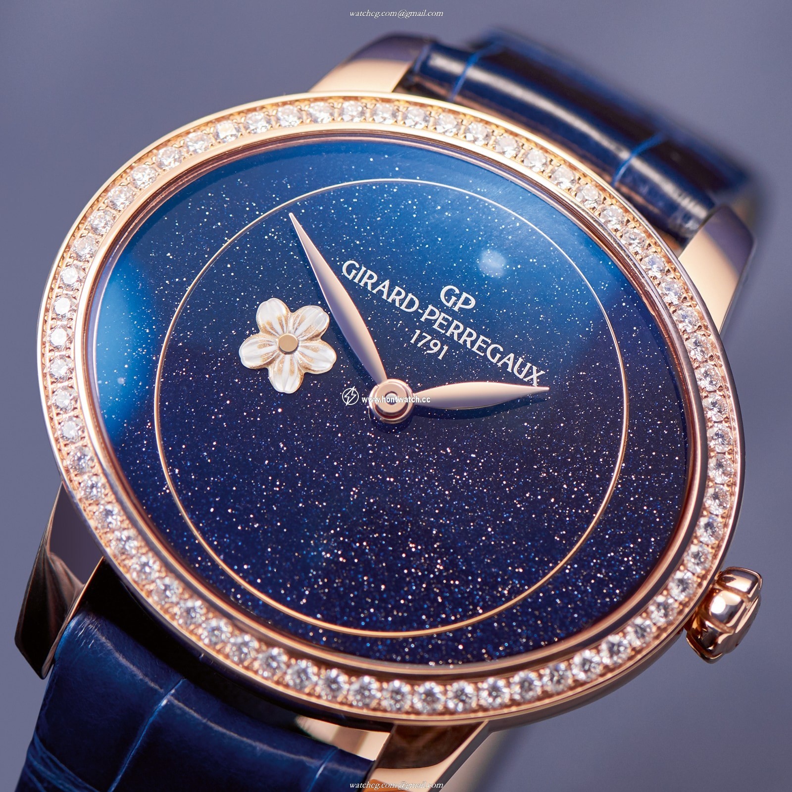 Girard-Perregaux Cat's Eye Rose Gold Automatic Blue Watch - 35mm - Image 2