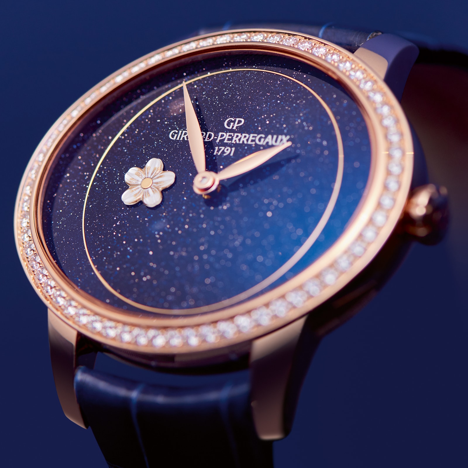 Girard-Perregaux Cat's Eye Rose Gold Automatic Blue Watch - 35mm - Image 3