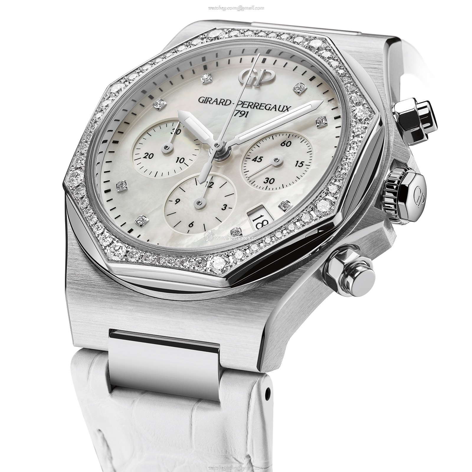 Girard-Perregaux Laureato 38mm Steel Automatic Watch - Mother of Pearl Dial - Image 2