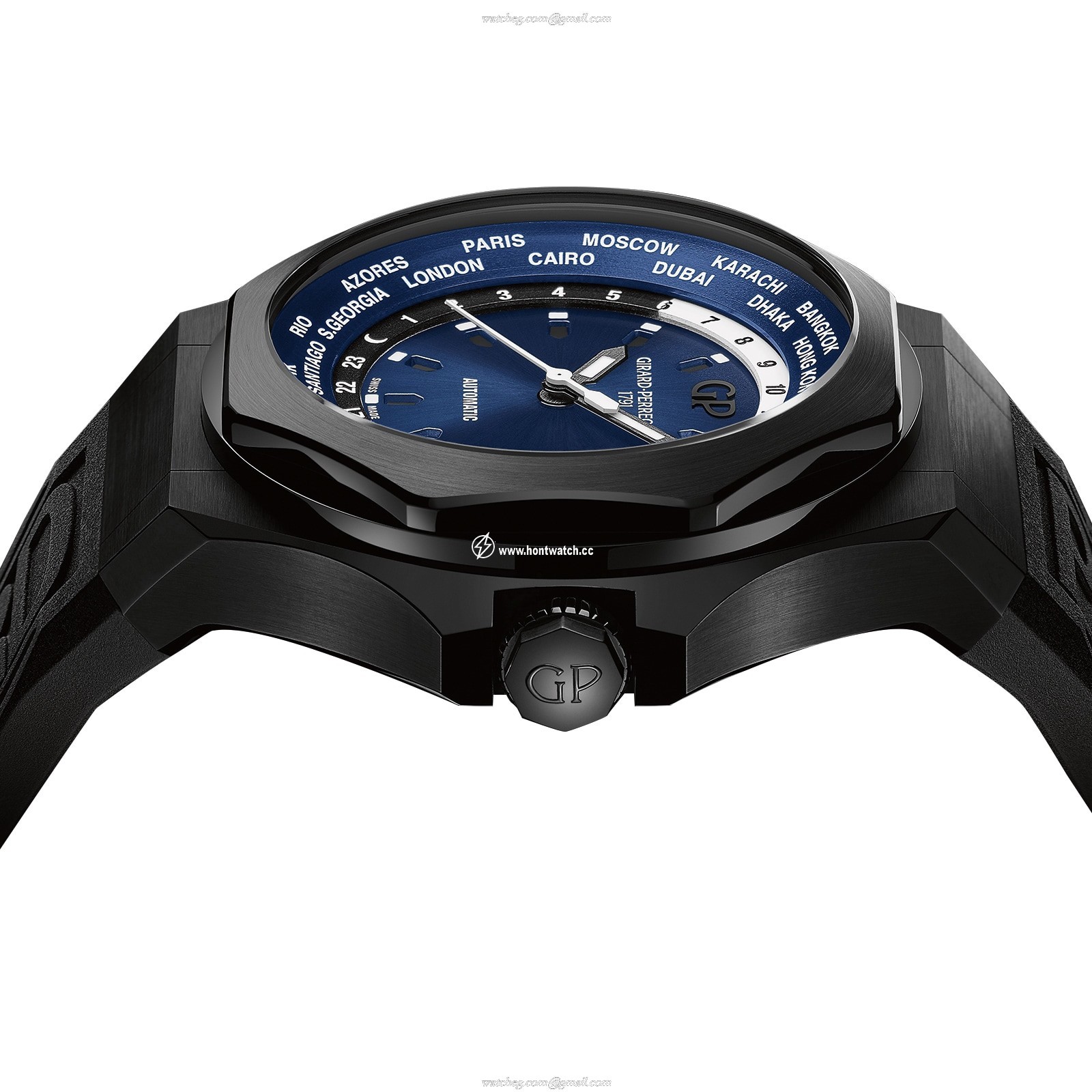 Girard-Perregaux Laureato 44mm Titanium PVD Automatic Blue Watch Replica - Image 2