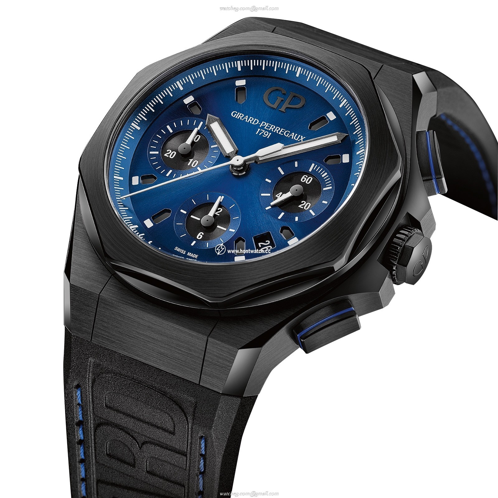Girard-Perregaux Laureato 44mm Titanium PVD Automatic Blue Watch - Image 2