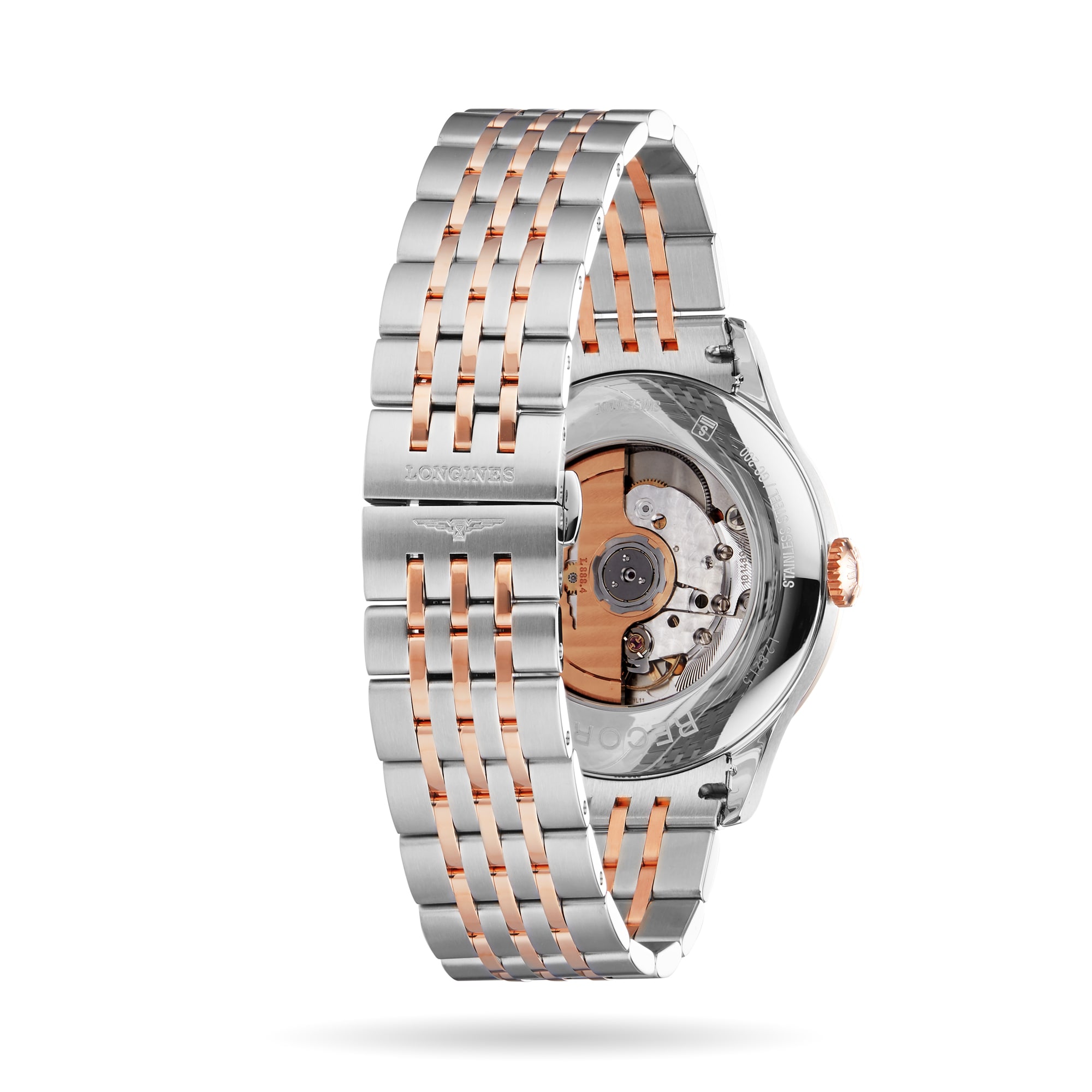 Longines Record L28215727 Automatic Watch - 40mm Silver Dial - Steel & Rose Gold - Image 4