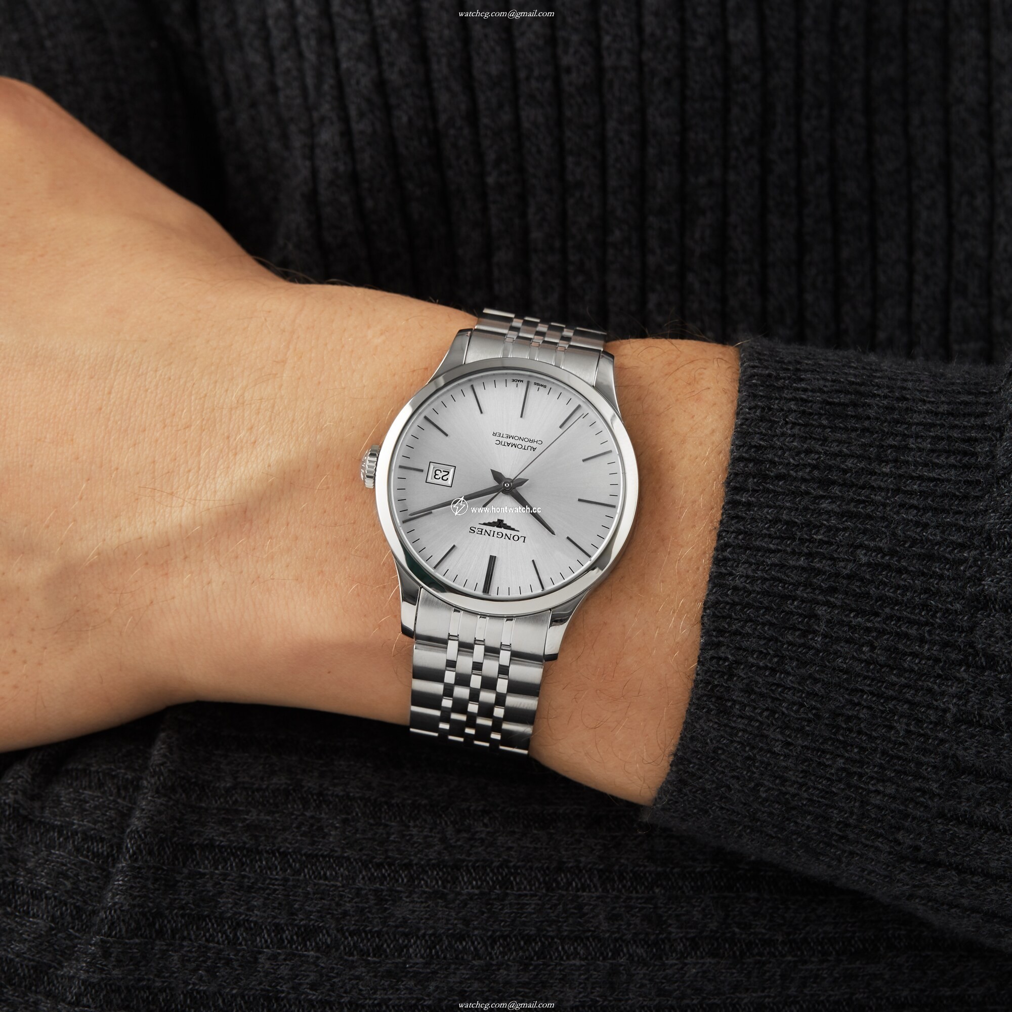 Longines Record L28214726 Automatic Watch - 40mm Silver Dial | Stainless Steel - Image 2