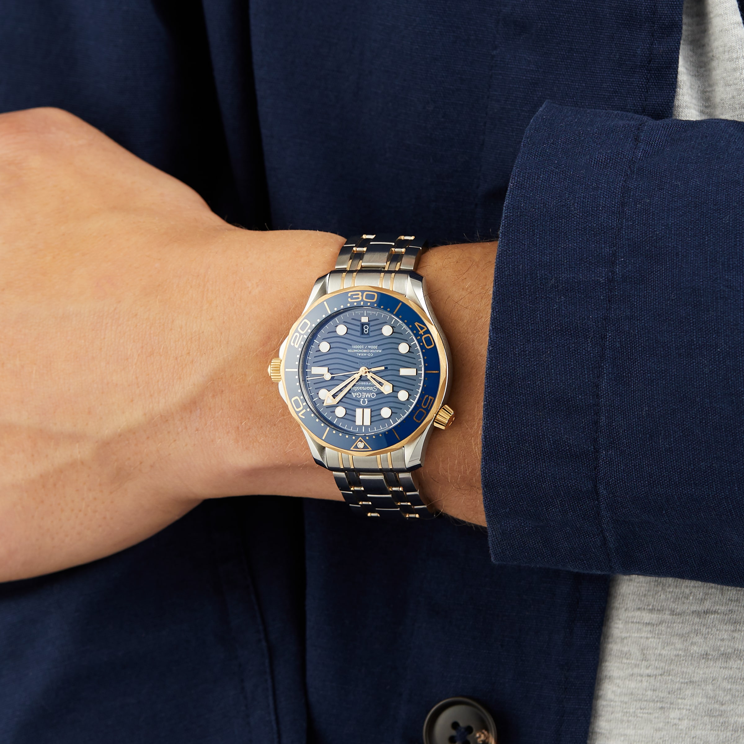 Omega Seamaster Diver 300M 42mm Blue Dial Automatic Watch - Stainless Steel & 18ct Gold - Image 3