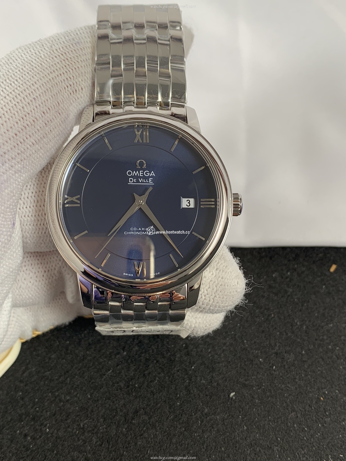 Omega De Ville Prestige Mens Watch - 39.5mm Blue Dial - ETA9015 Automatic