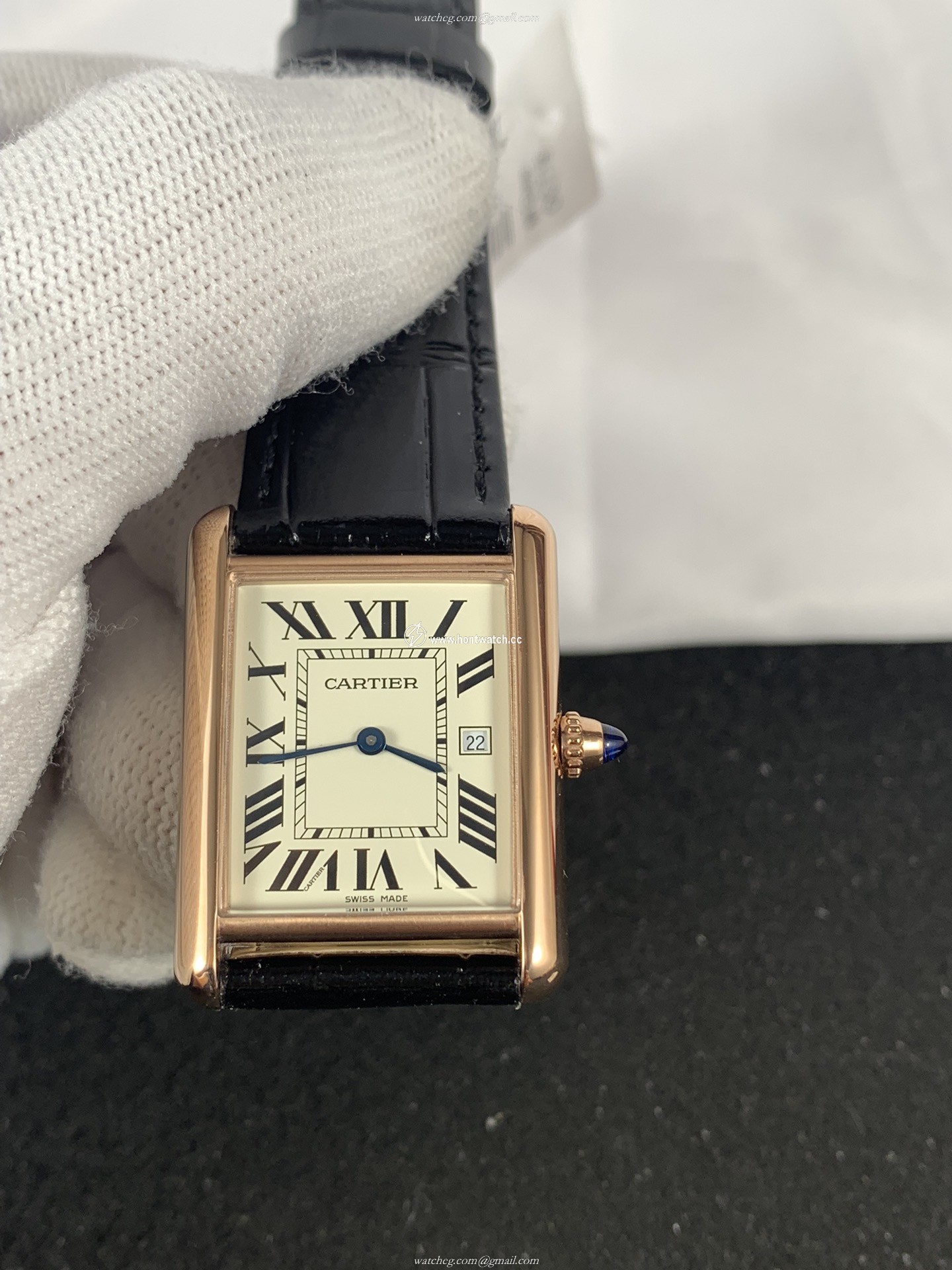 Cartier Tank Rose Gold Replica Watch for Men - Quartz 25.5mm