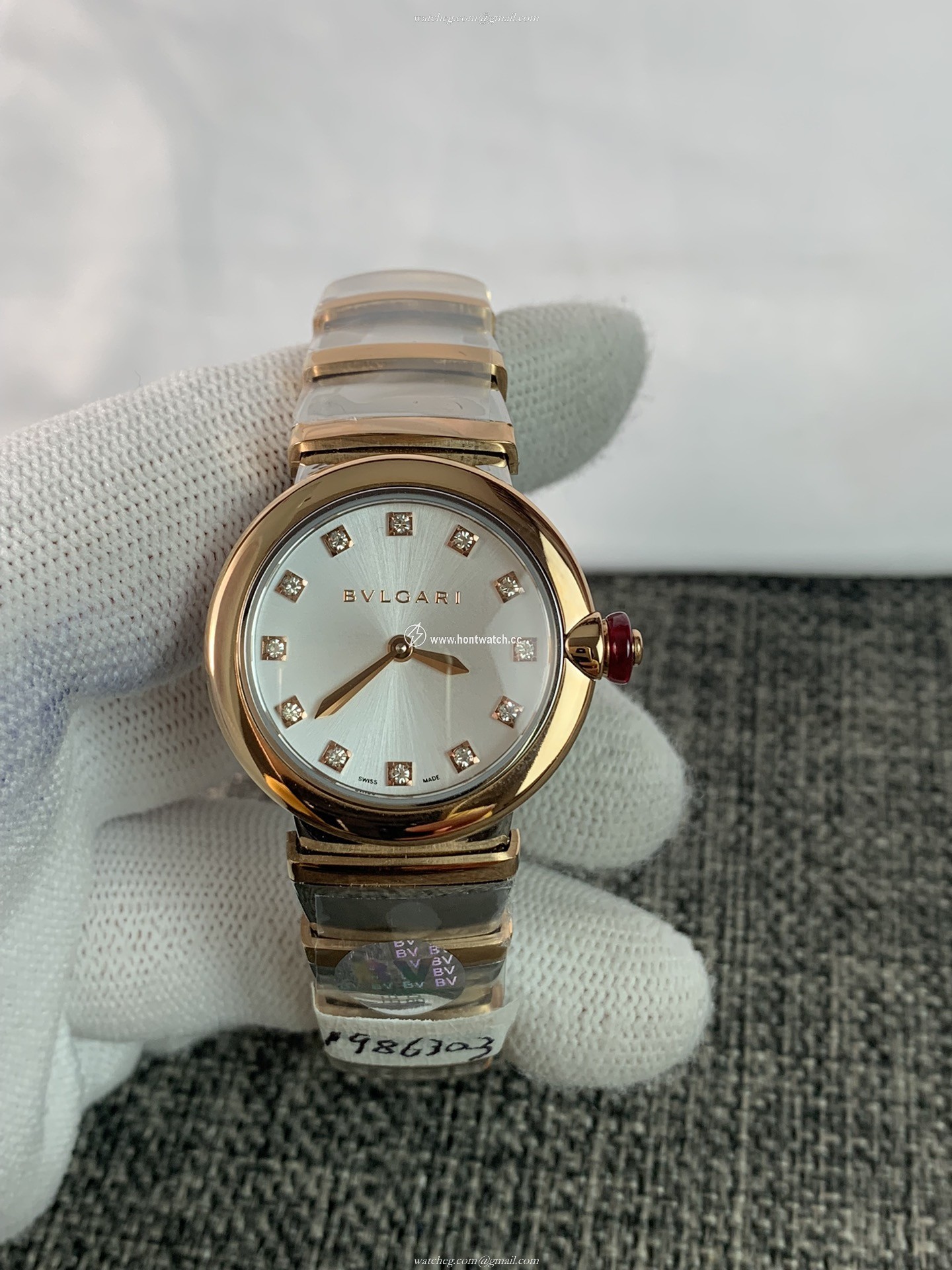 Bvlgari Lvcea Ladies 102194 Replica Watch - 28mm Steel & Pink Gold