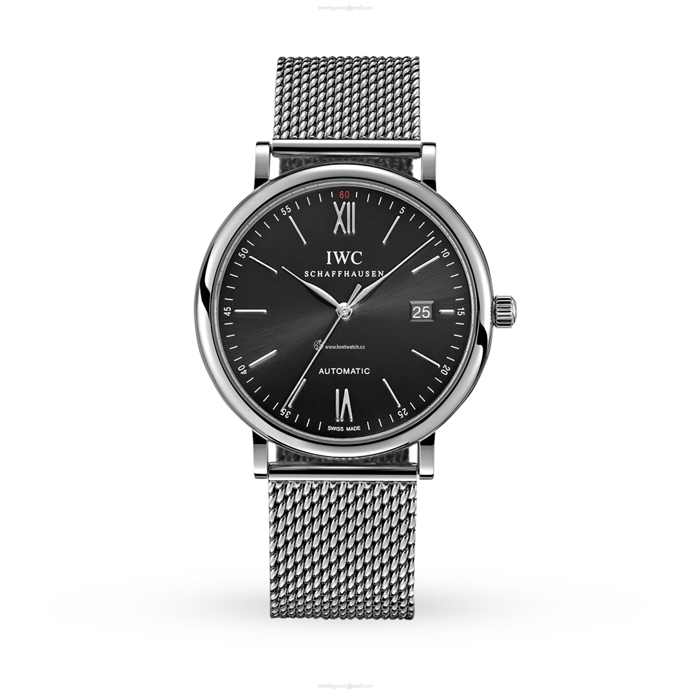 IWC Portofino IW356506 Automatic Watch - 40mm Black Dial | Stainless Steel
