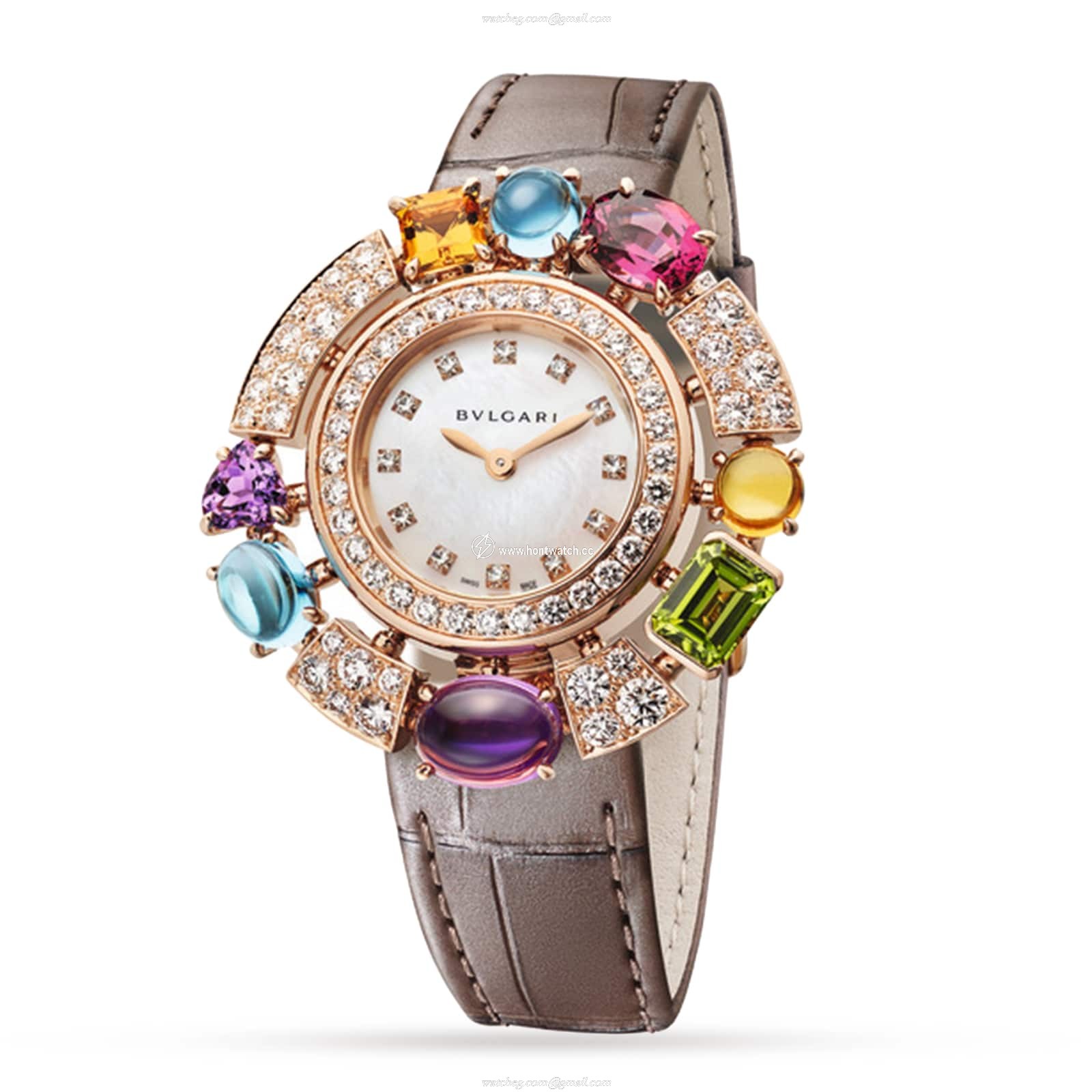 Bvlgari Allegra 36mm Rose Gold Diamond Watch | Quartz White Dial