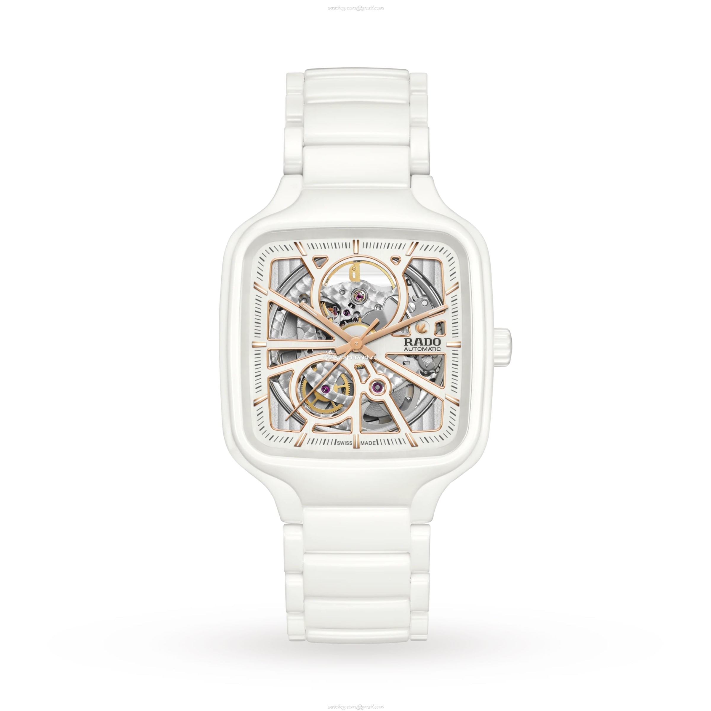 Rado True Square R27073012 Ceramic Automatic White Watch | 38mm