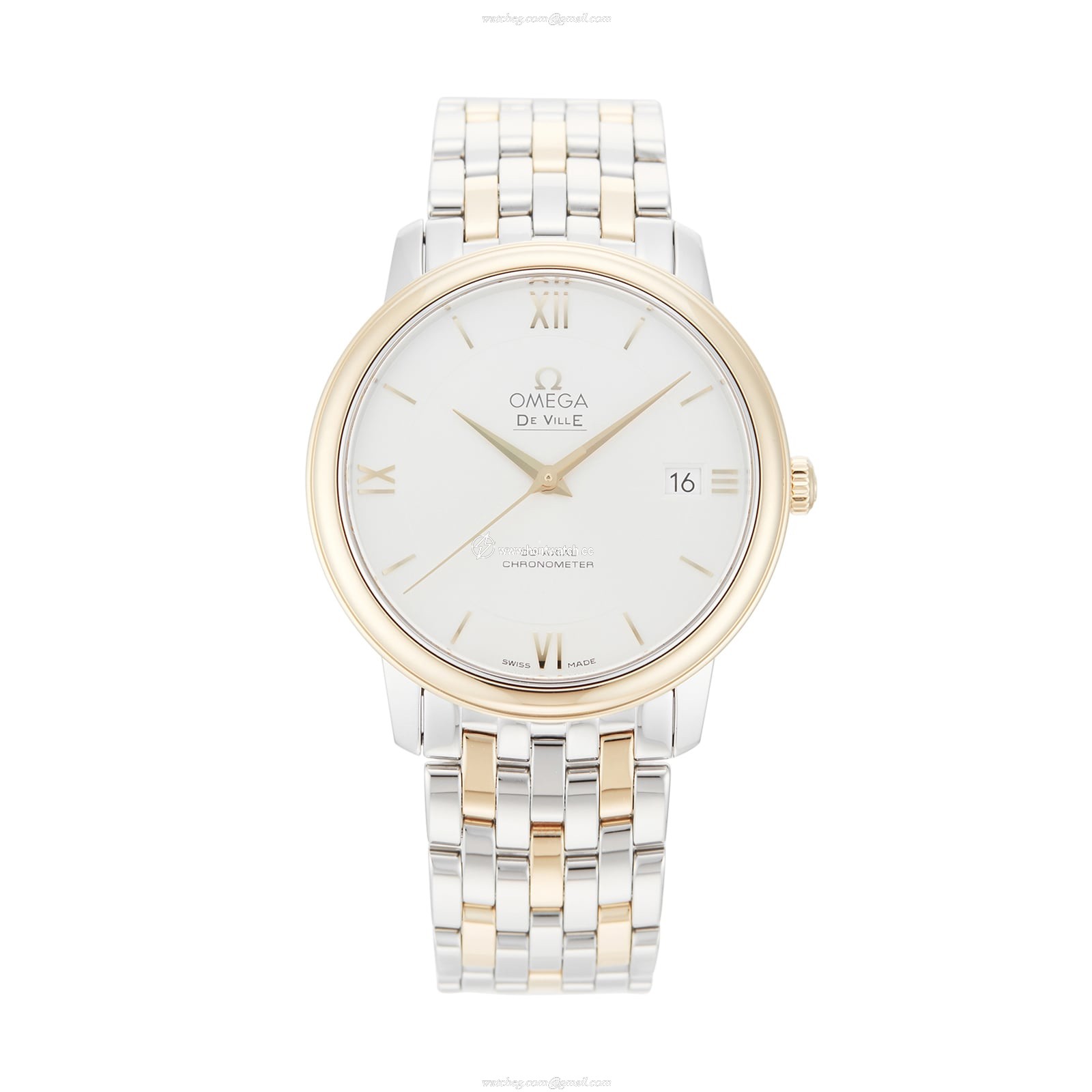 Pre-Owned Omega De Ville Automatic Watch - 37mm Stainless Steel & Gold - Silver Dial
