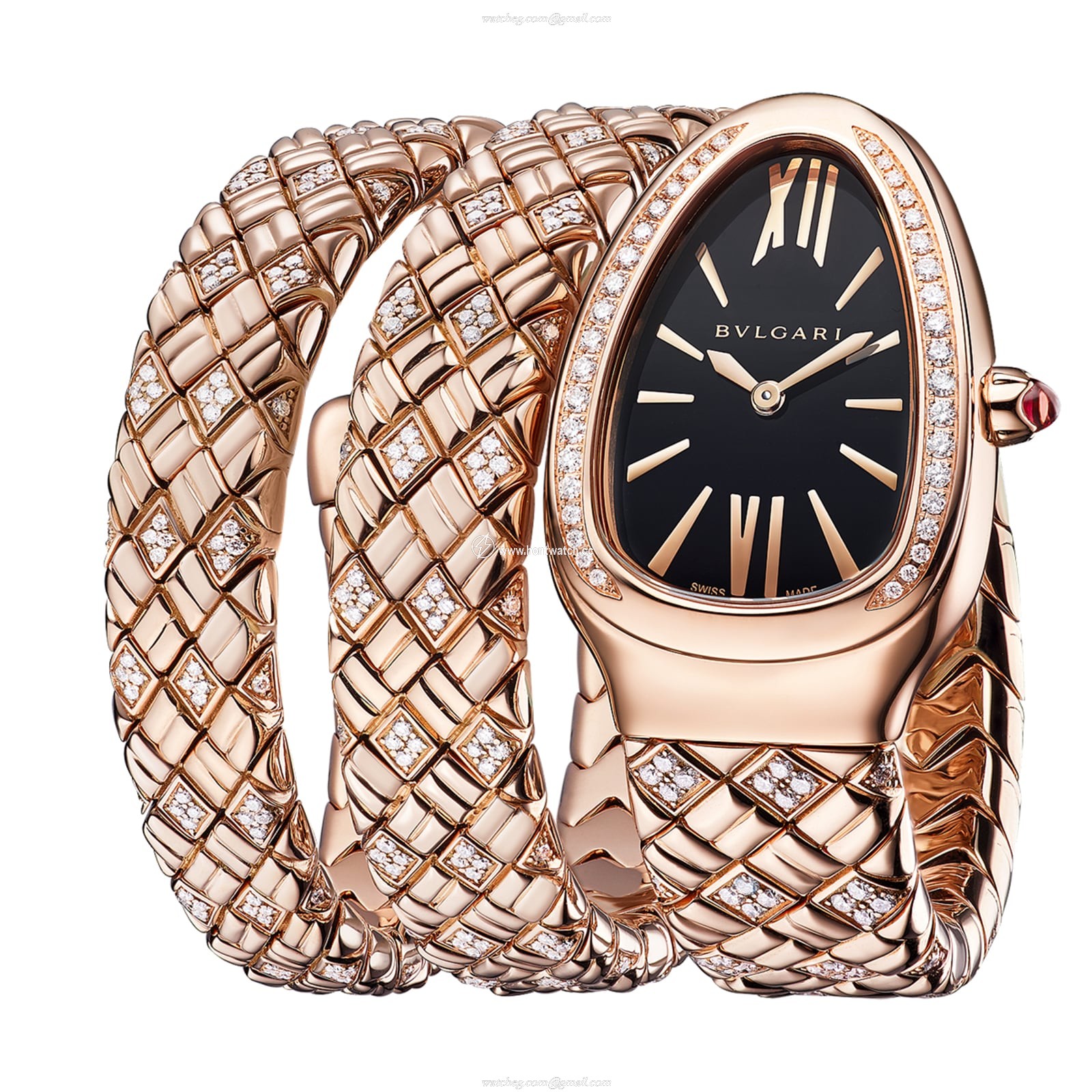 Bvlgari Serpenti 103252 Rose Gold Quartz Watch - 35mm Gold Dial | Replica