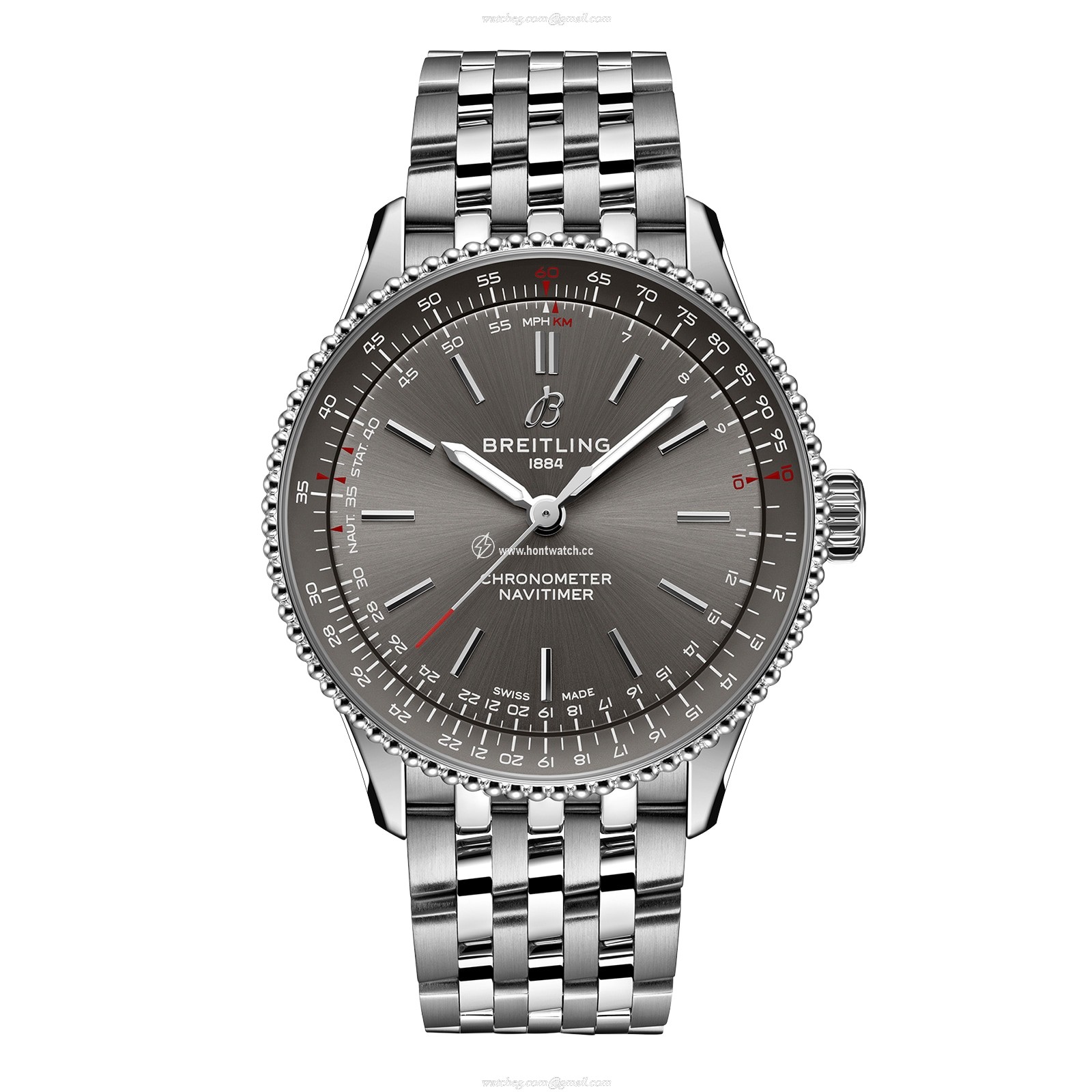 Breitling Navitimer 36mm Automatic Grey Dial - Stainless Steel Watch