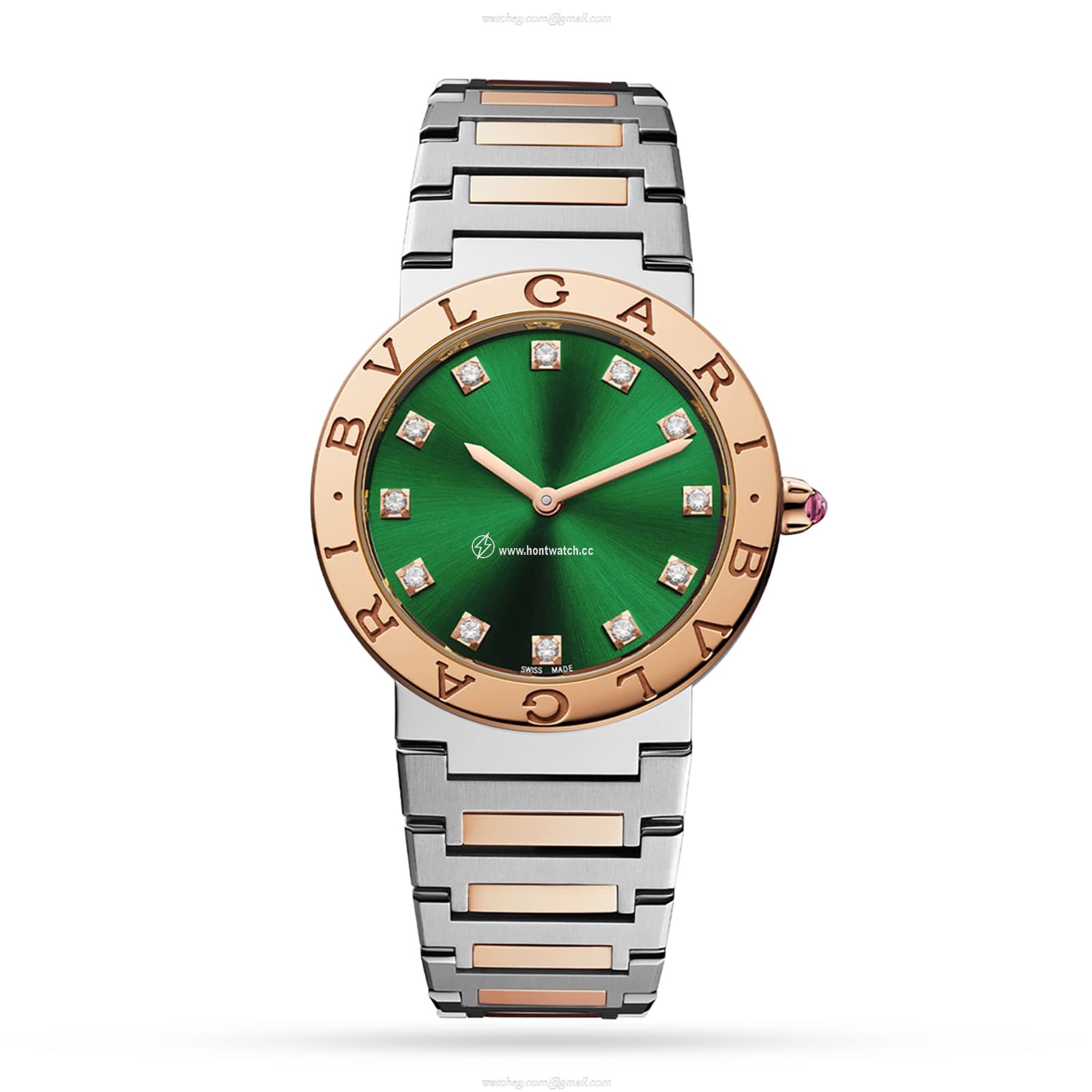 Bvlgari Bvlgari 103202 Green Dial Quartz Watch | 33mm Stainless Steel