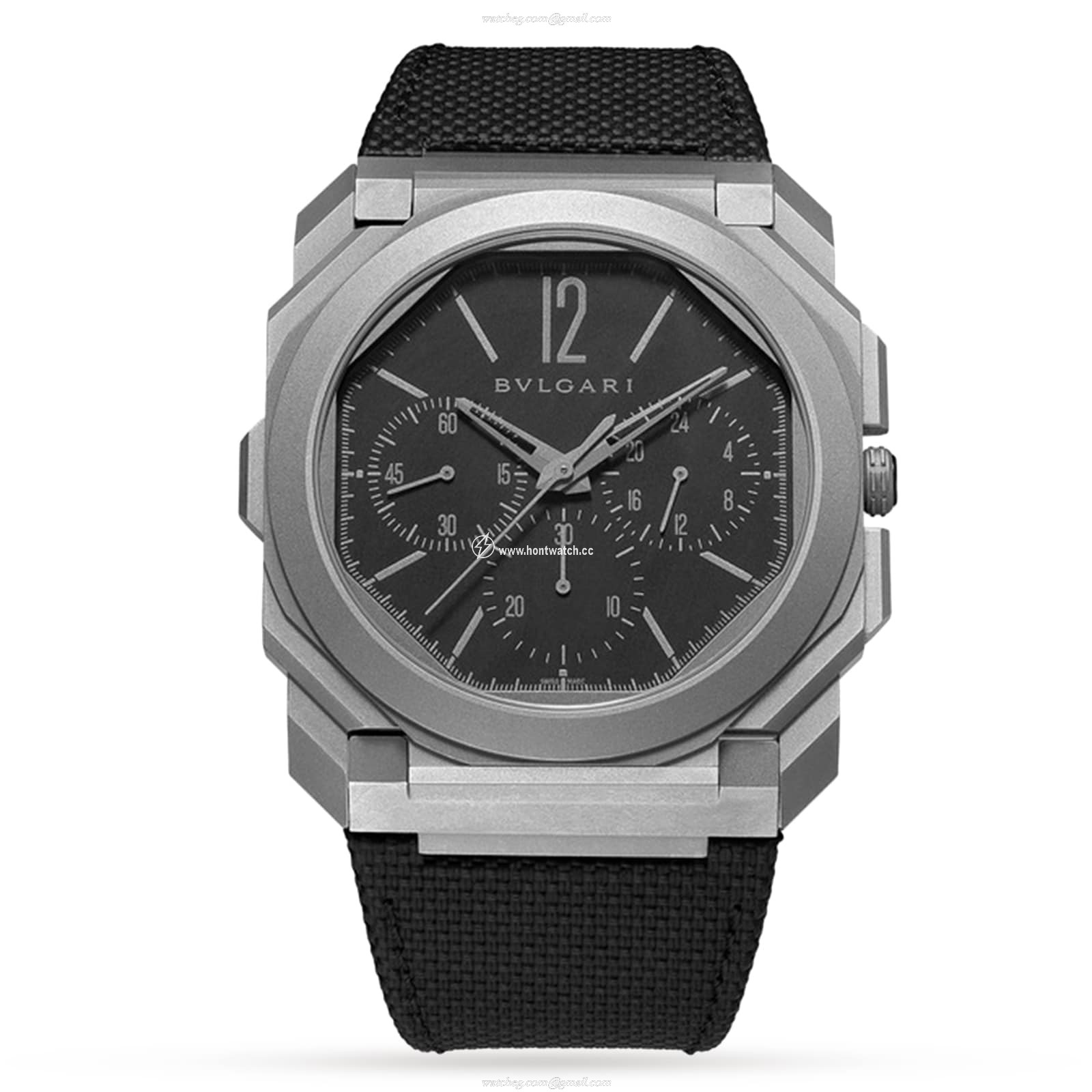 Bvlgari Octo 103371 Automatic Watch - 42mm Titanium Case & Black Dial