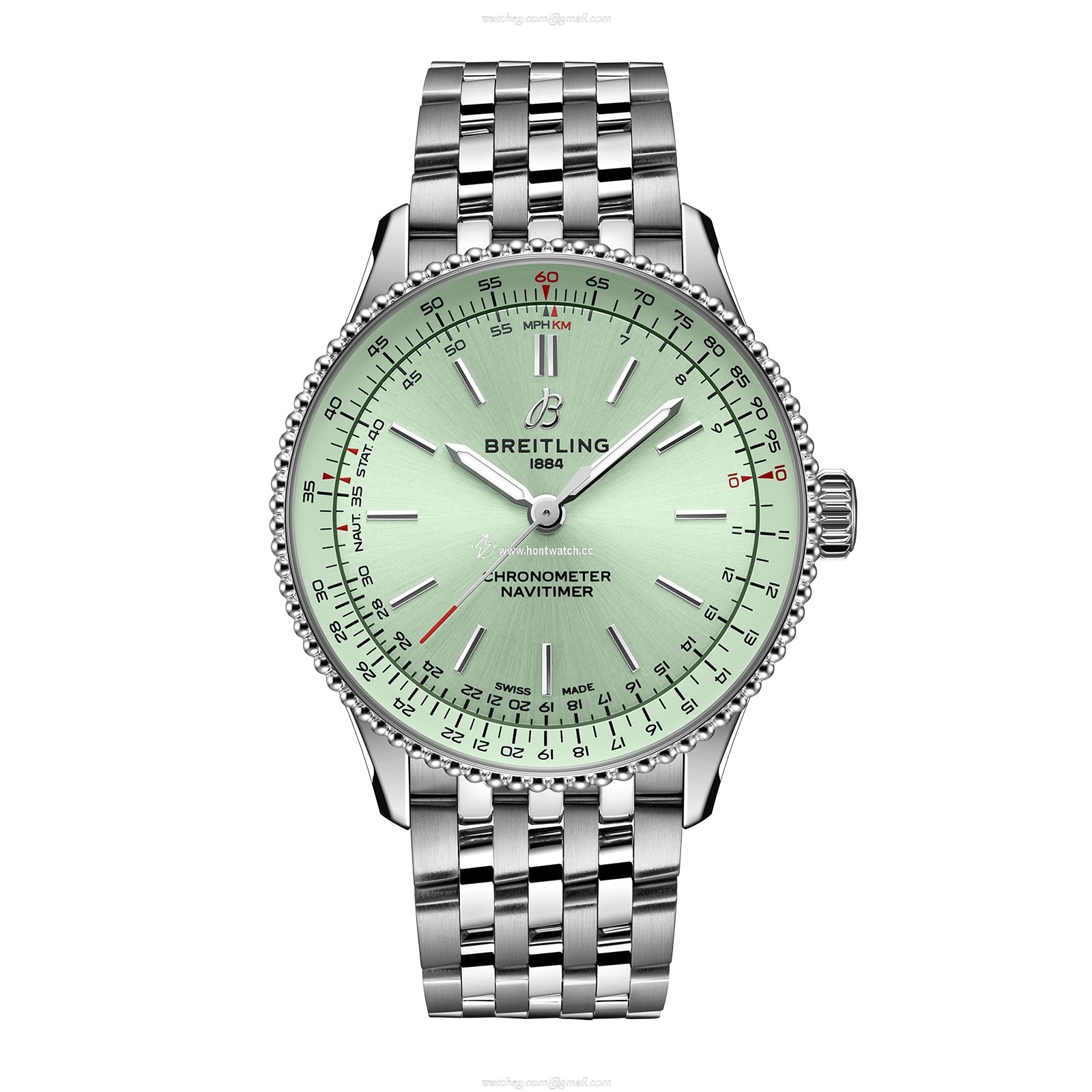 Breitling Navitimer 36mm Automatic Green Dial Stainless Steel Watch