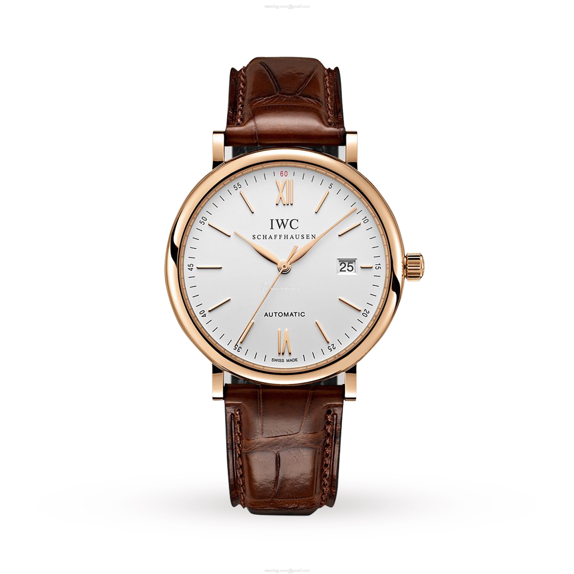 IWC Portofino IW356504 40mm 18ct Rose Gold Automatic Watch - Silver Dial