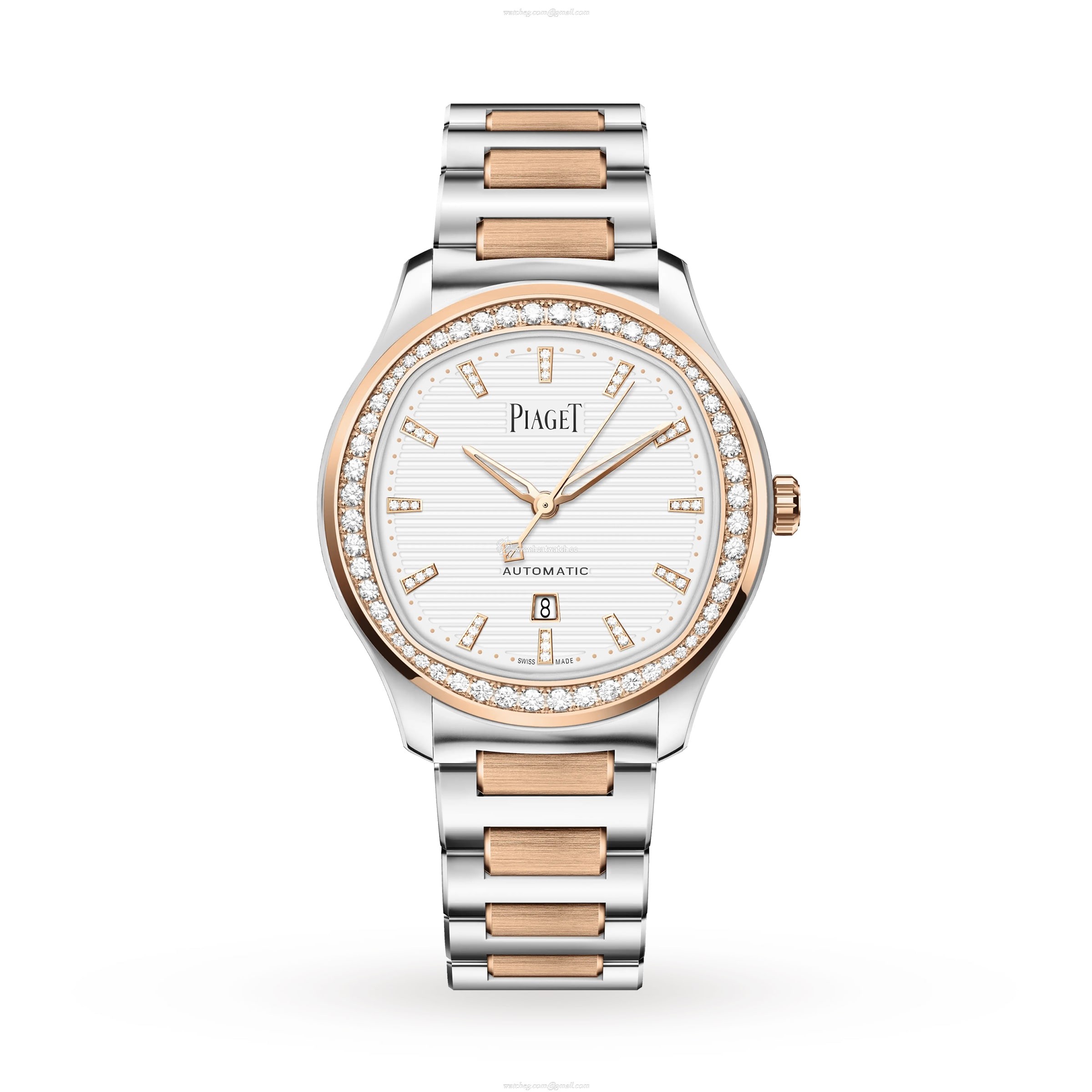 Piaget Polo G0A48026 Automatic Watch - 36mm Steel & Rose Gold - White Dial