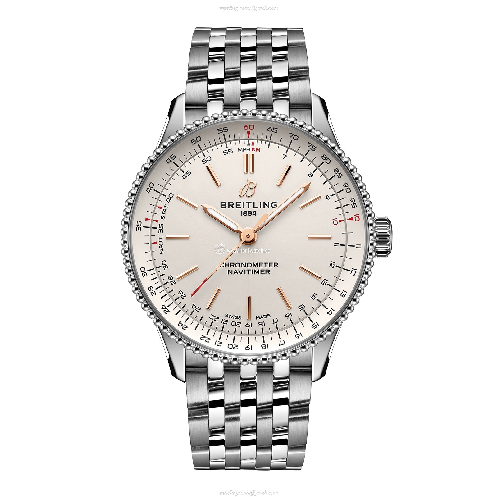 Breitling Navitimer 36mm Automatic Silver Dial - Stainless Steel Watch
