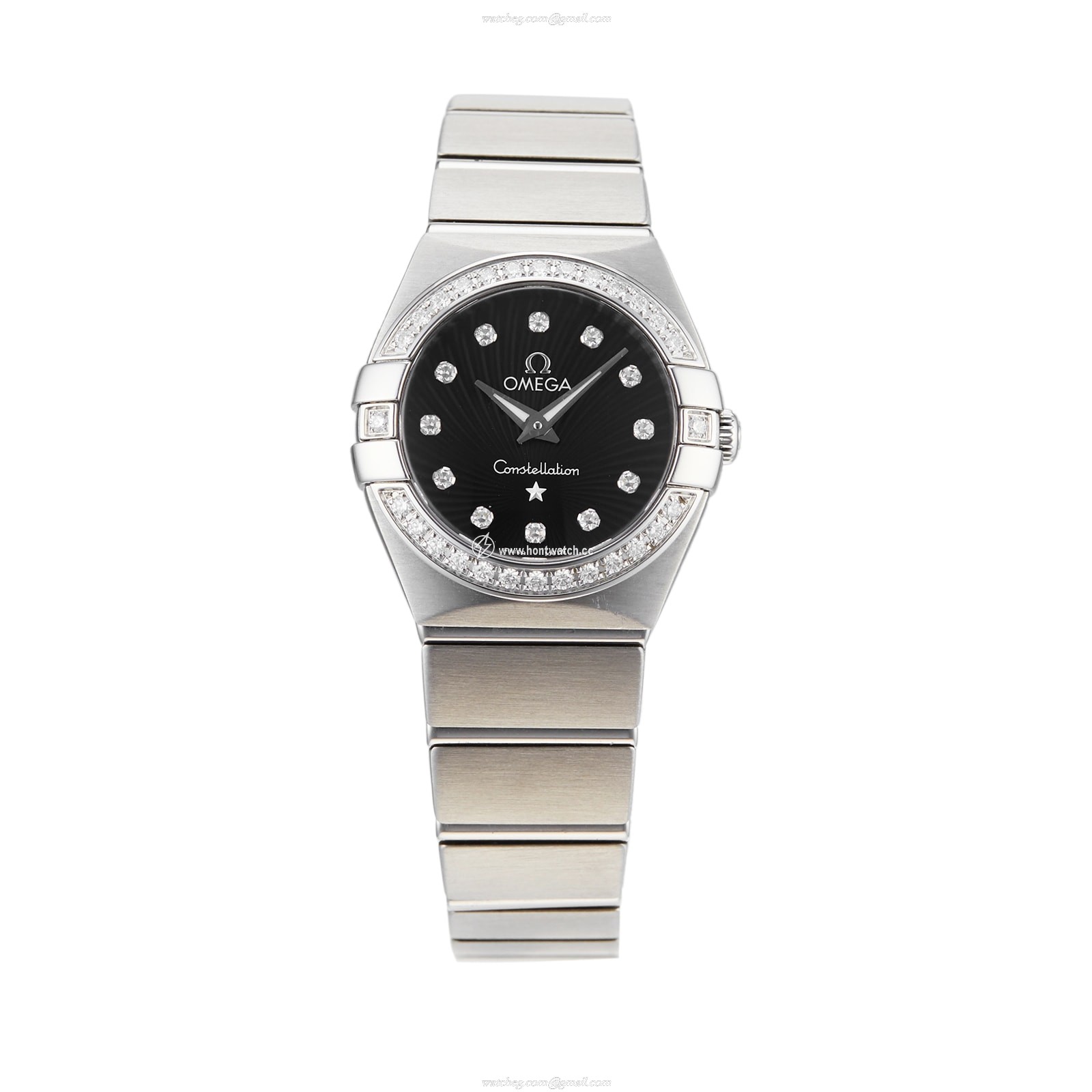 Pre-Owned Omega Constellation Quartz Watch | 24mm Black Dial | Diamonds