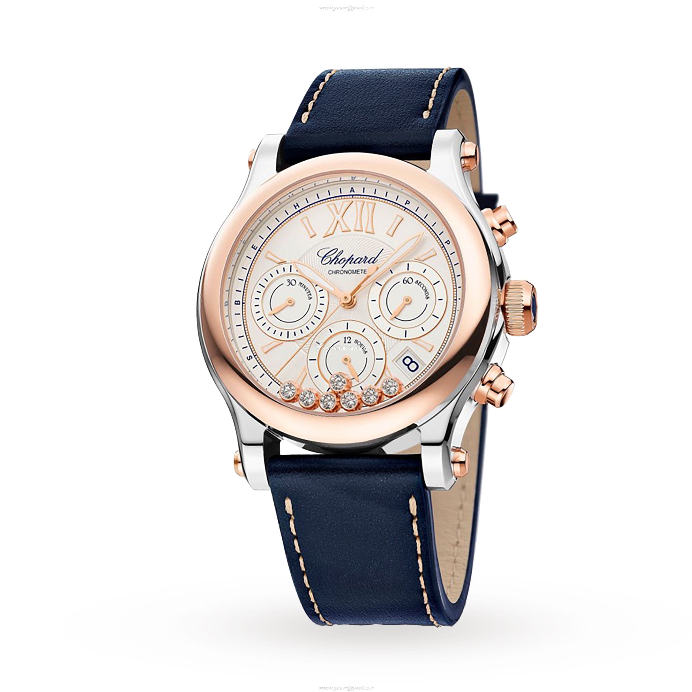 Chopard Happy Sport 278615-6001 | 40mm Automatic Watch | Silver Dial & Rose Gold
