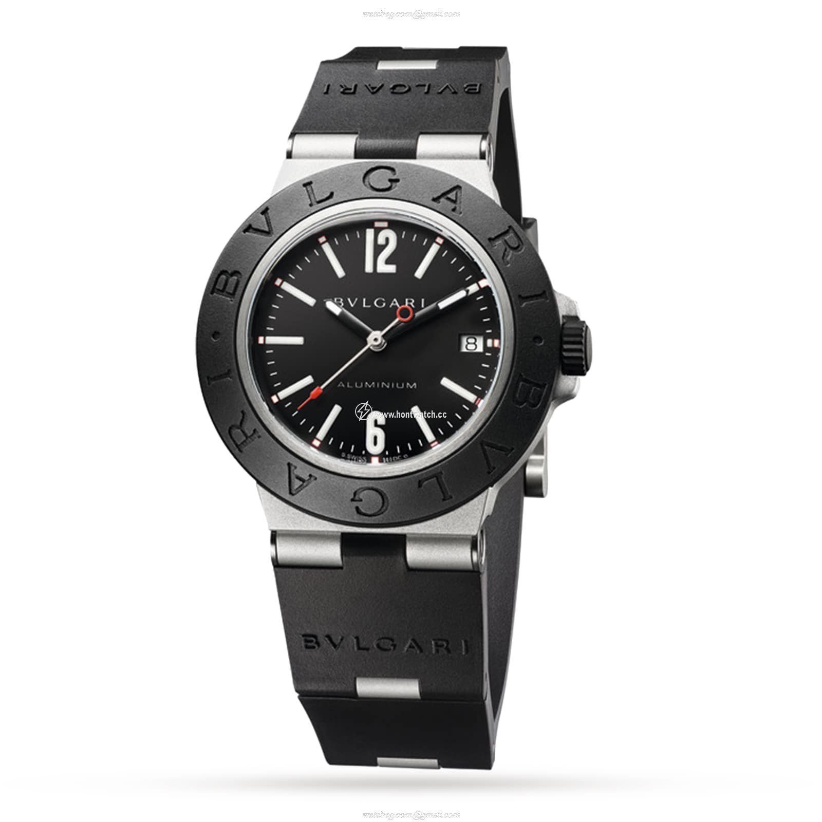 Bvlgari Aluminium Automatic Black Watch - 40mm Rubber Strap | 103445