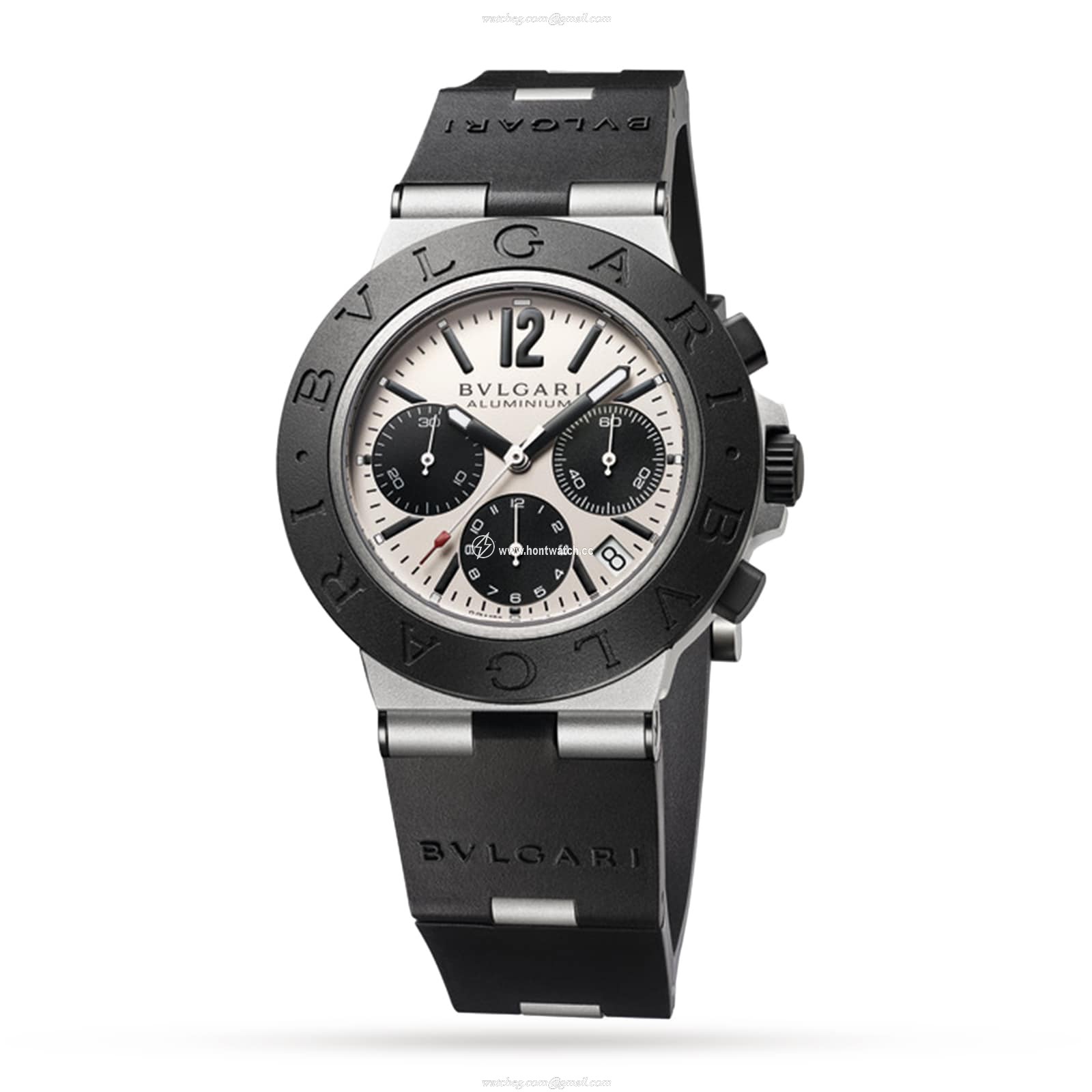 Bvlgari Aluminium Automatic Grey Watch - 40mm Rubber Strap | 100M Water Resistant