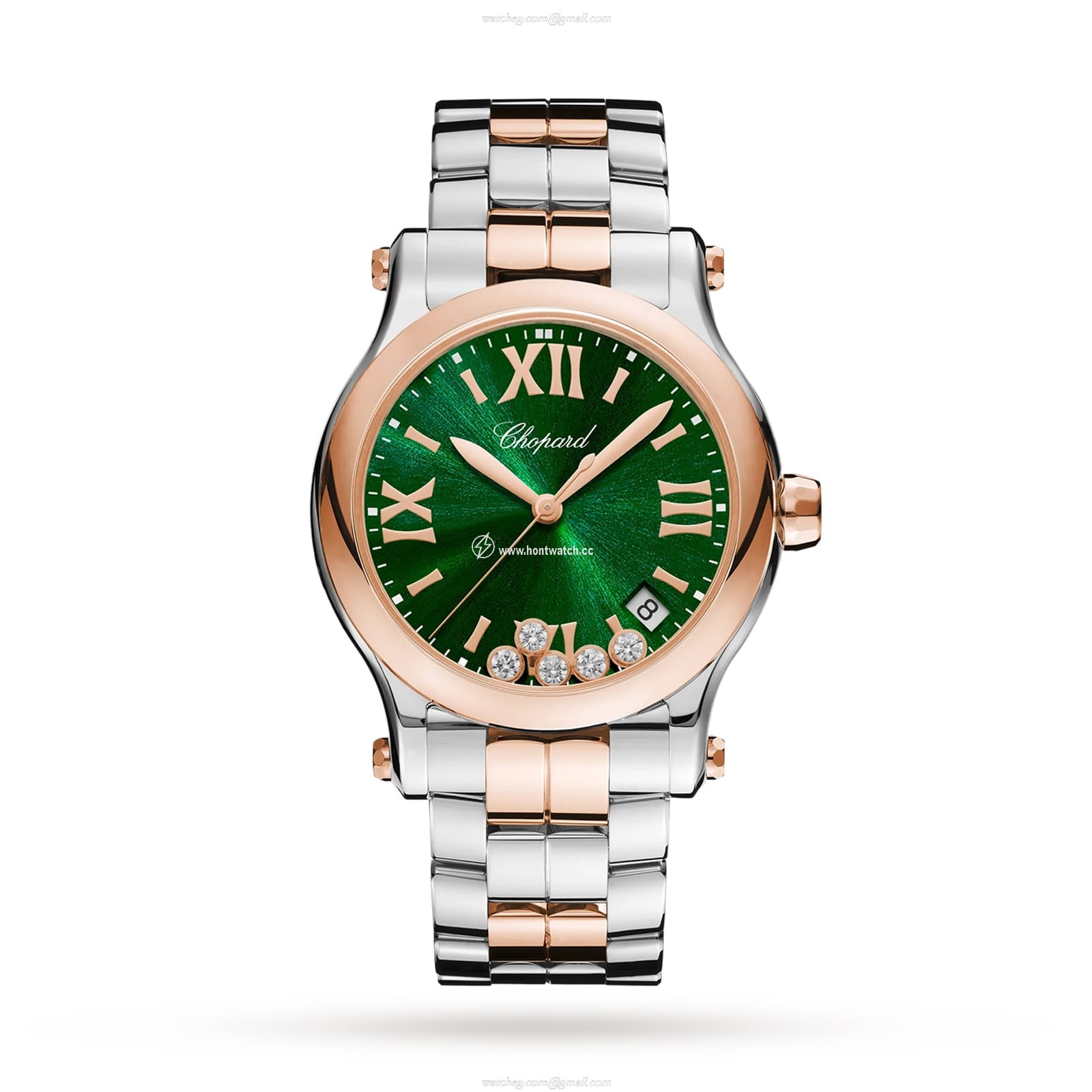 Chopard Happy Sport Automatic Green Dial - 36mm Steel & Rose Gold Watch