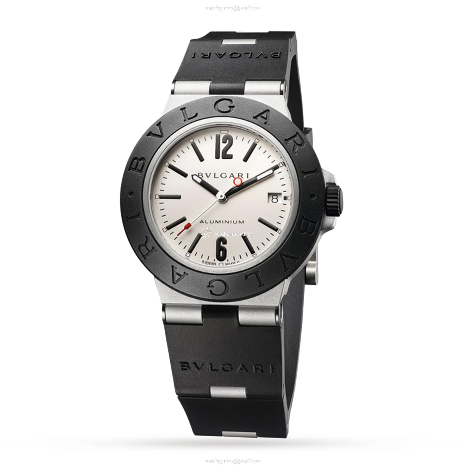 Bvlgari Aluminium Automatic Black Watch - 40mm Rubber Strap | 103382
