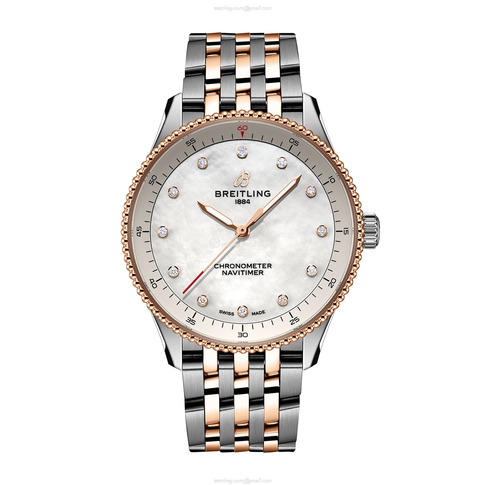 Breitling Navitimer 32mm White Dial - Stainless Steel & Rose Gold Quartz Watch