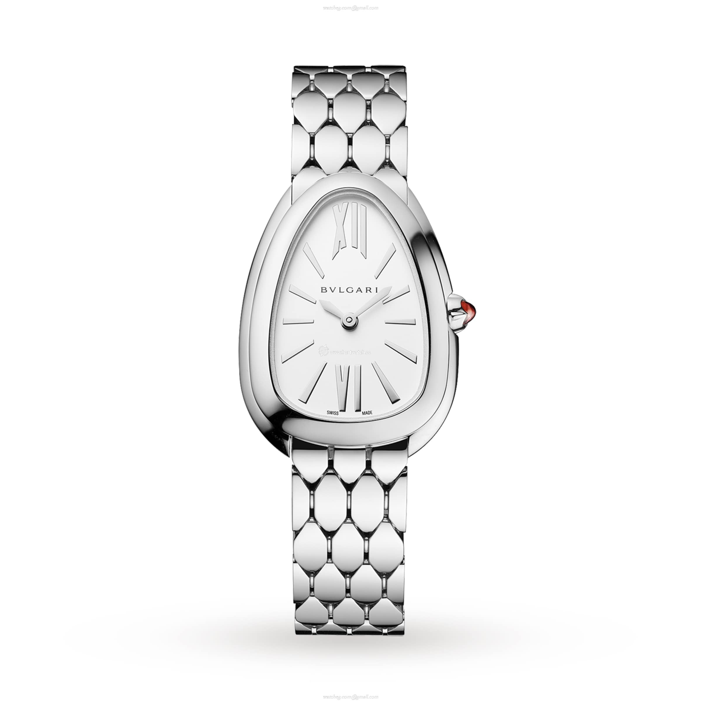 Bvlgari Serpenti Seduttori 103141 | 33mm Stainless Steel Quartz Watch - White Dial