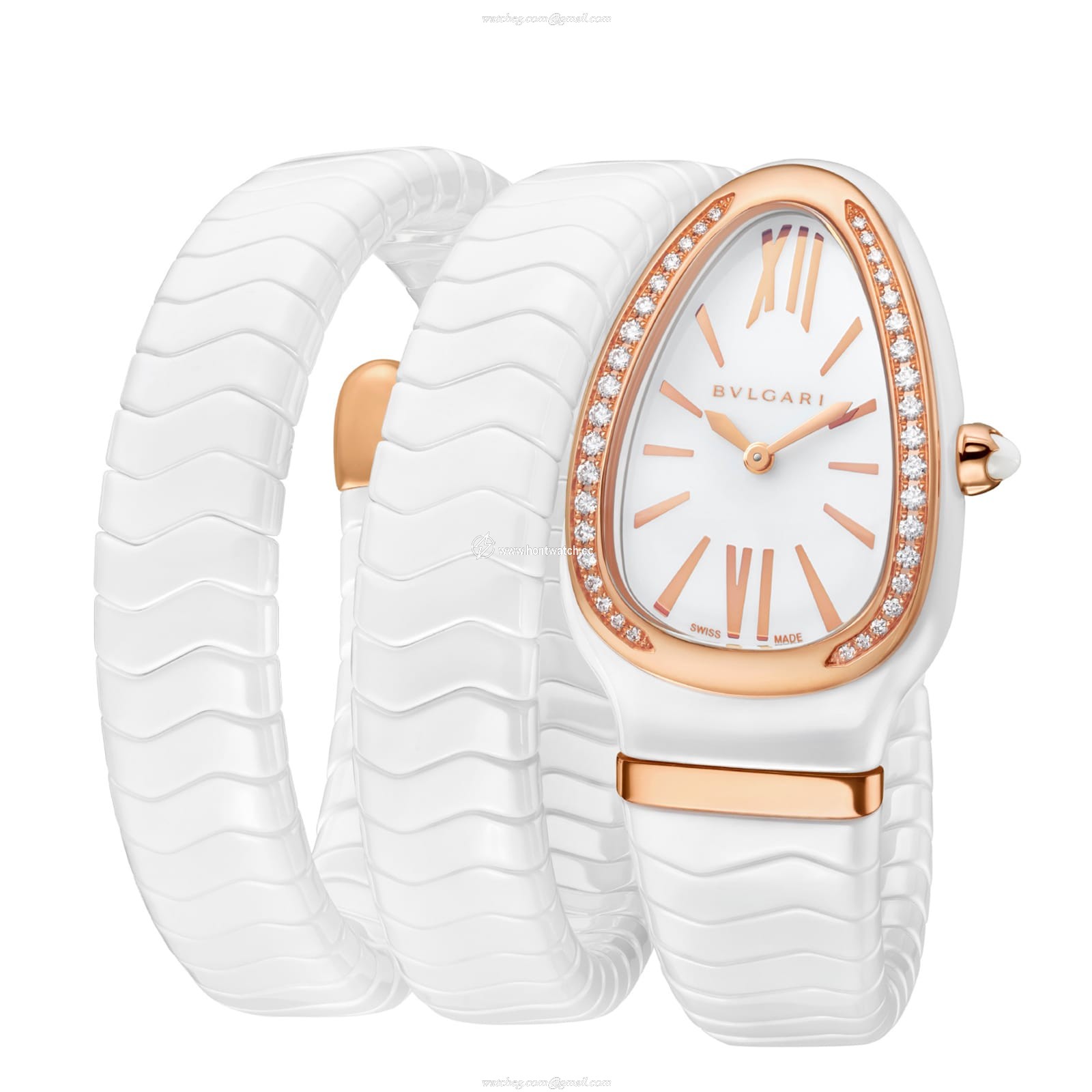 Bvlgari Serpenti 102886 Ceramic & Gold Watch | Quartz 35mm White Dial