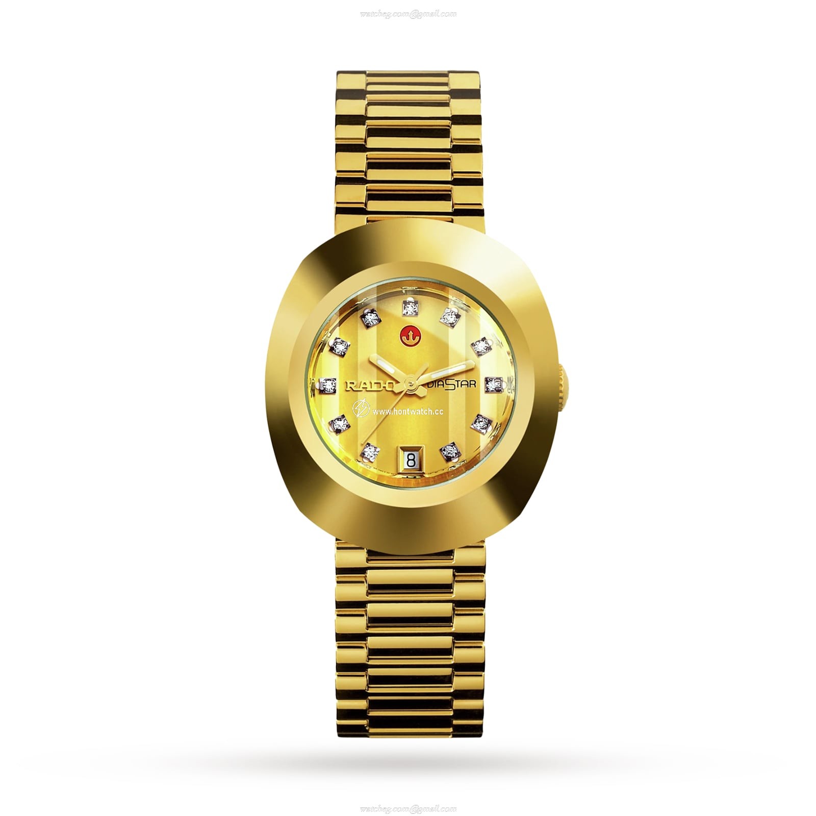 Rado DiaStar R12416633 Automatic Watch - Gold Dial - 41.5mm Hard Metal Case